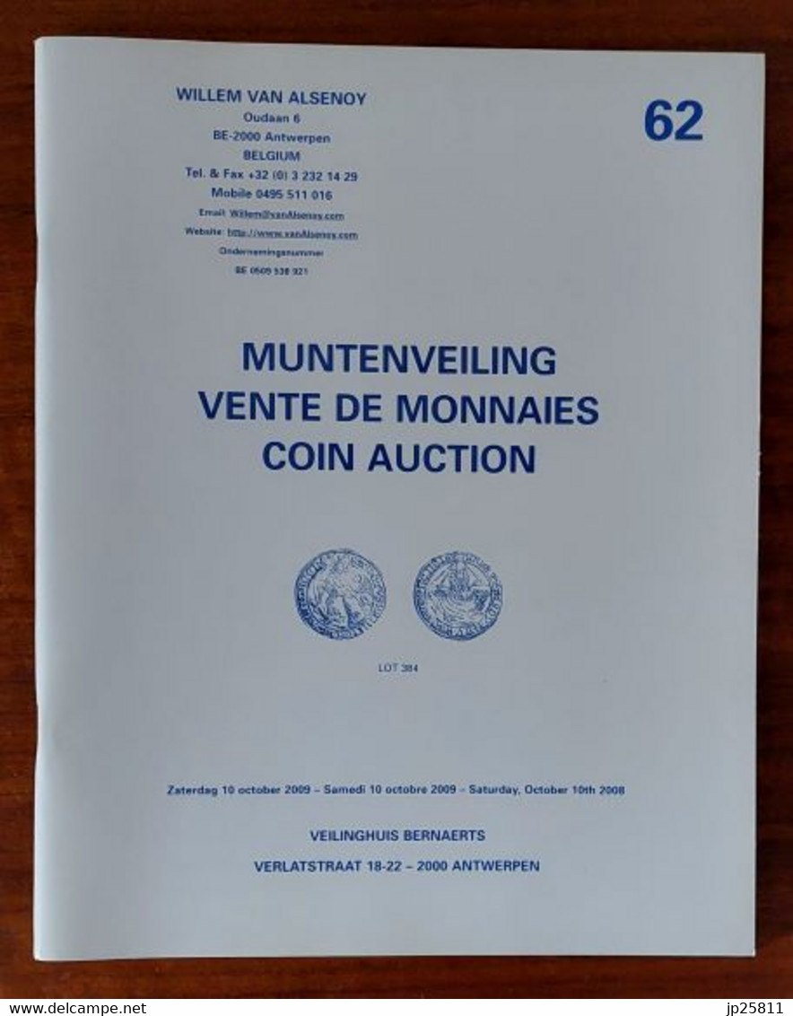 Veiling Van Munten Catalogi Willem Van Alsenoy Nr 9, 16, 45, 60, 61, 62, 64, 65 1980-2010 - Livres & Logiciels