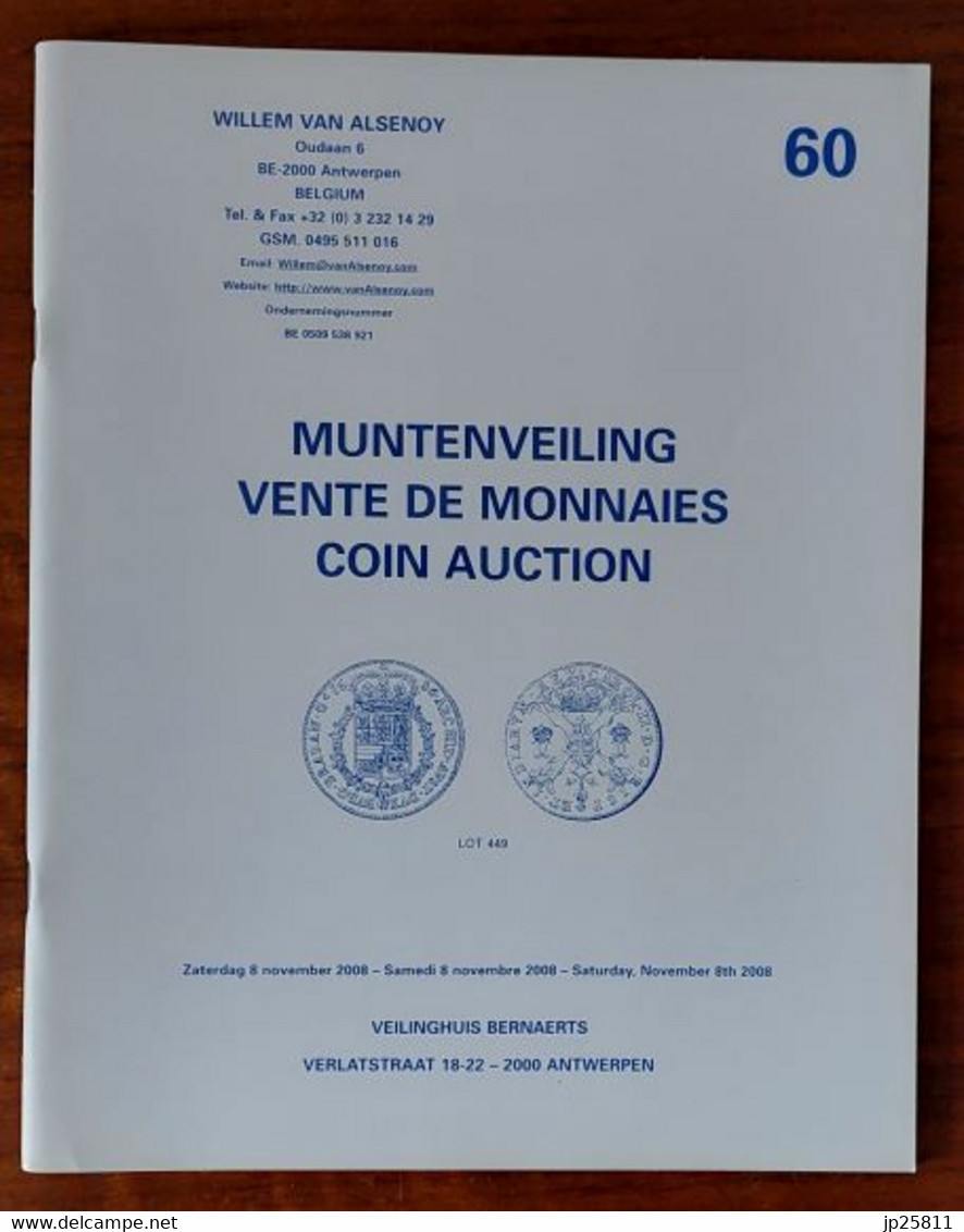 Veiling Van Munten Catalogi Willem Van Alsenoy Nr 9, 16, 45, 60, 61, 62, 64, 65 1980-2010 - Livres & Logiciels