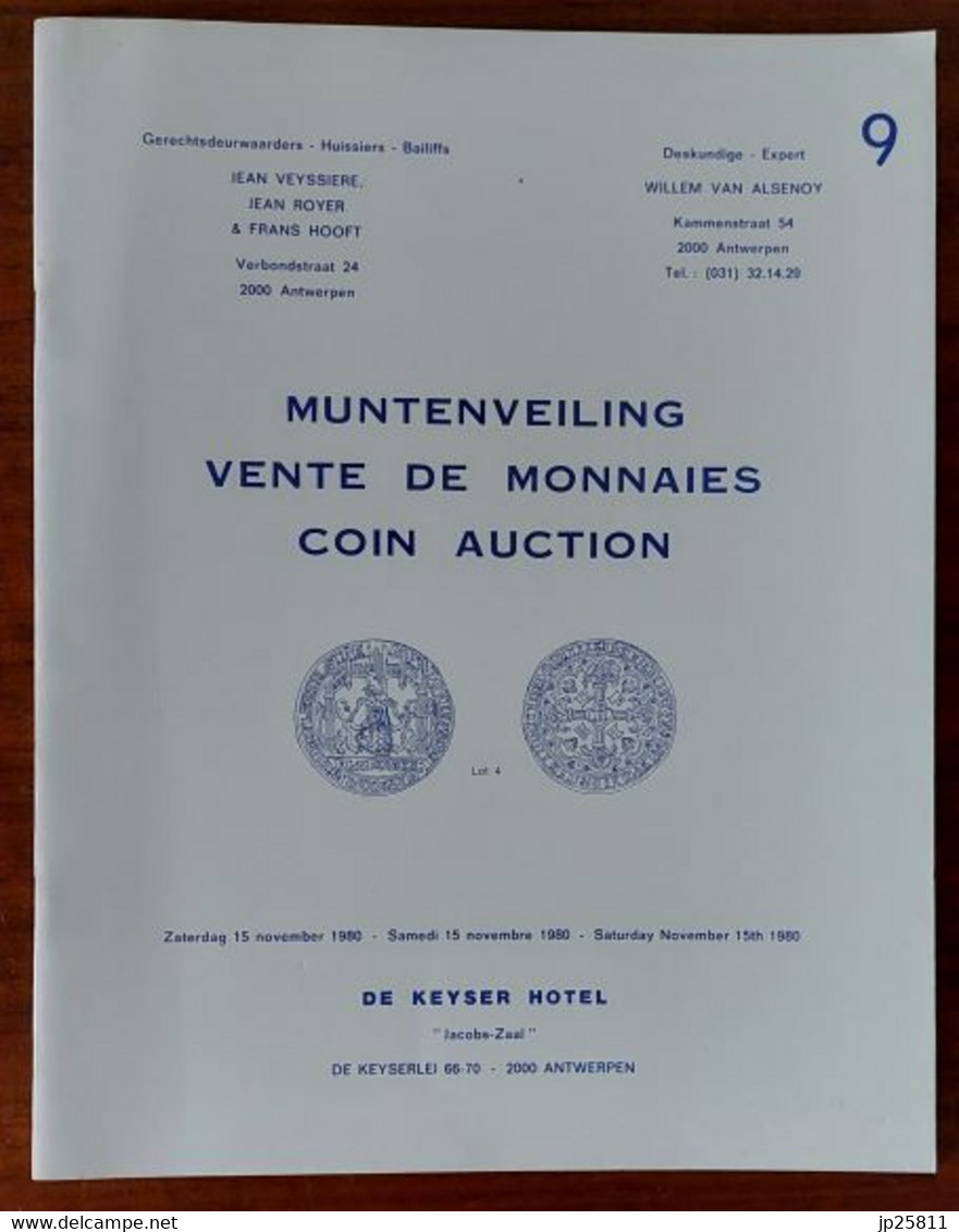 Veiling van munten catalogi Willem van Alsenoy nr 9, 16, 45, 60, 61, 62, 64, 65 1980-2010