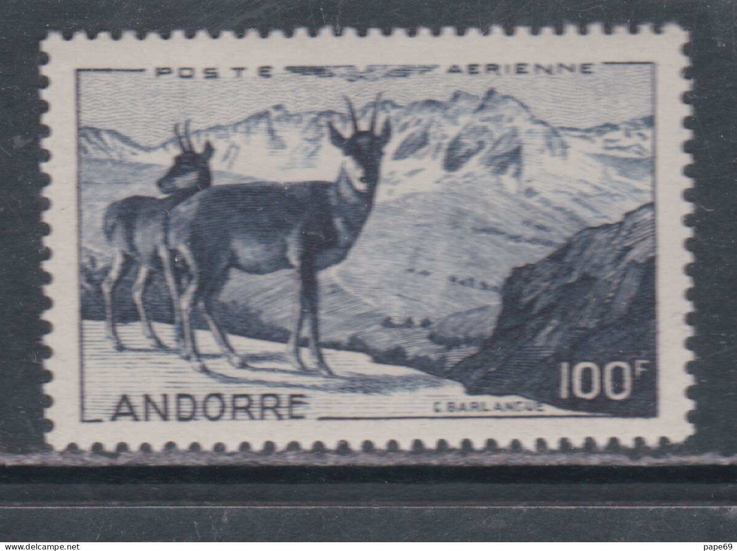 Andorre PA N° 1 XX  Isards Et Chaîne De L'Alt Del Grio Sans Charnière, TB - Luchtpost