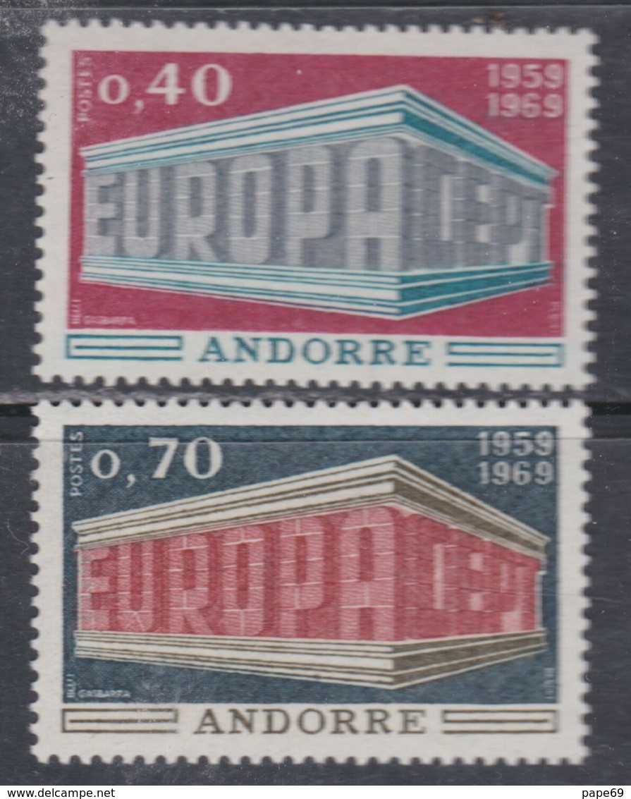 Andorre Français N° 194 / 95 XX , EUROPA 1969, Les 2 Valeurs  Sans Charnière, TB - Années Complètes