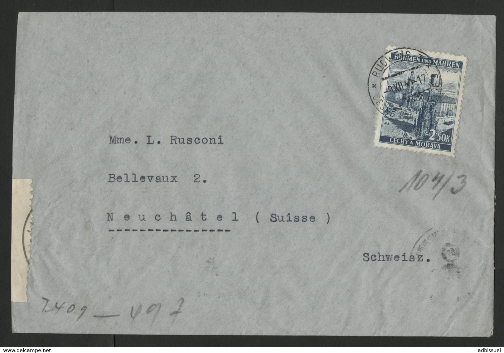 N° 32 Obl. C. à D. BUDWEIS 3 9/12/40 Pour La Suisse + Censure Allemande Au Verso Voir Suite - Storia Postale