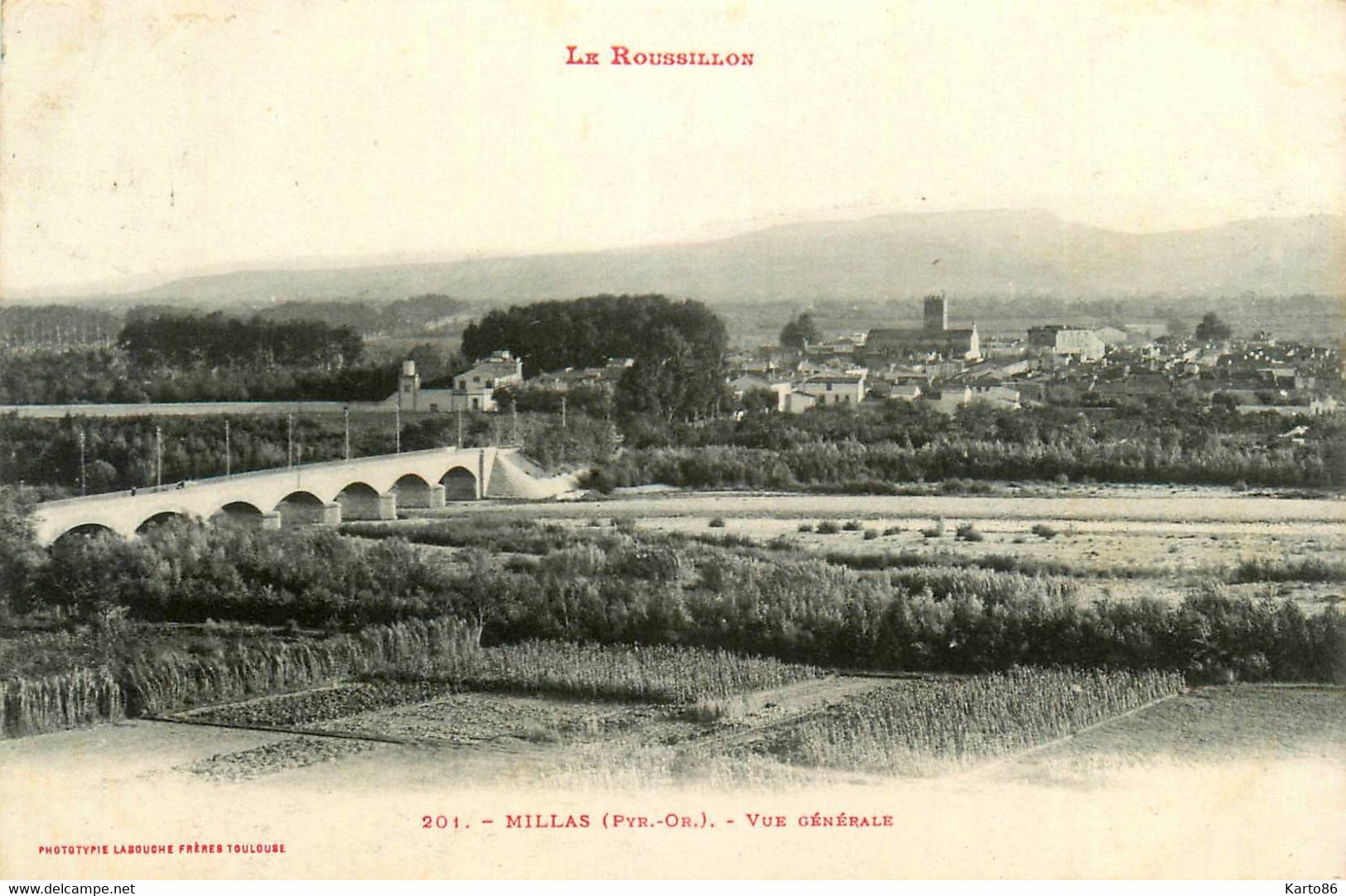 Millas * Vue Générale Du Village * Le Pont - Millas