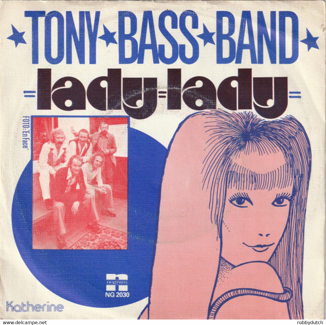 * 7" *  TONY BASS BAND - LADY-LADY (Holland 1975 EX-) - Other - Dutch Music