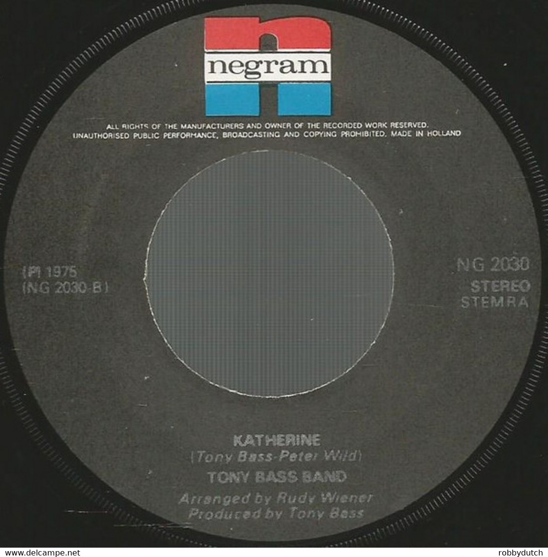 * 7" *  TONY BASS BAND - LADY-LADY (Holland 1975 EX-) - Otros - Canción Neerlandesa