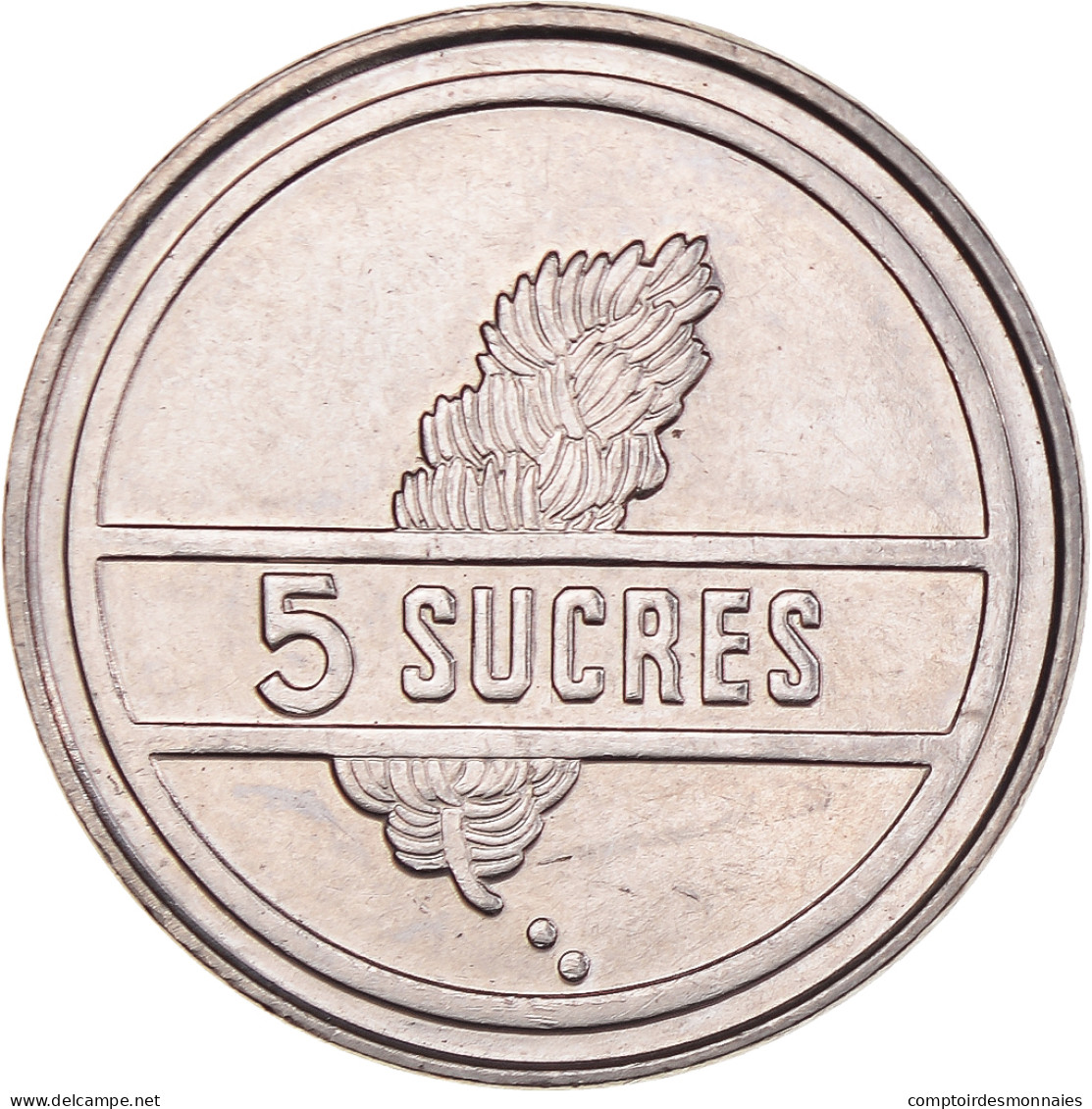 Monnaie, Équateur, 5 Sucres, Cinco, 1988 - Equateur