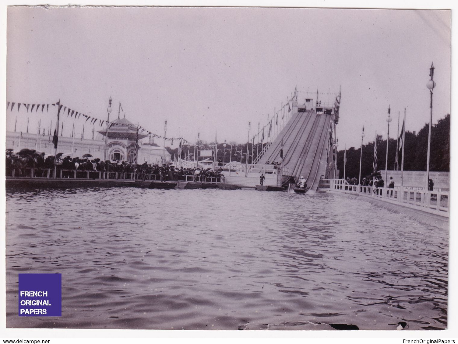 Lille Exposition 1902 / Le Water Chute - Rare Photo 1902 10,8x7,8cm Nord Manège Fête Foraine Parc D'attraction A86-15 - Lugares