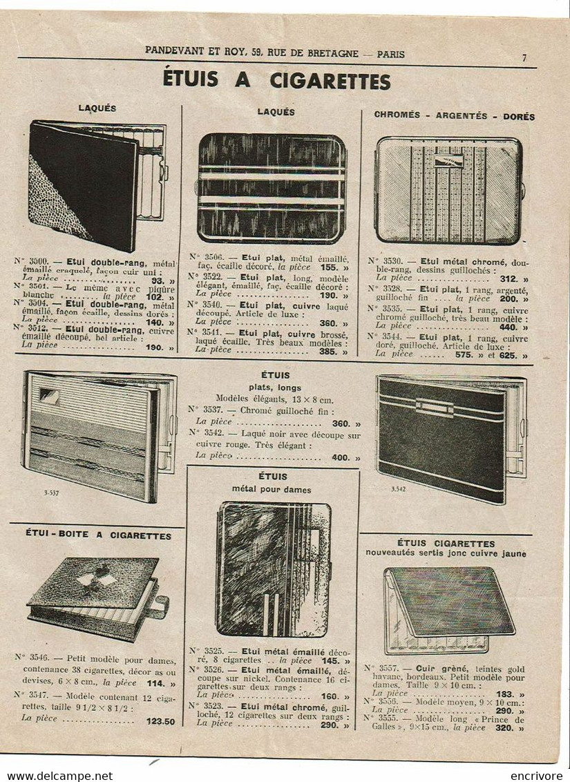 Catalogue PANDEVANT & ROY Majestic Articles Pour Fumeurs Pipe Briquet Fume Cigarettes étuis Cendriers 1946 N°84 - Reclame-artikelen