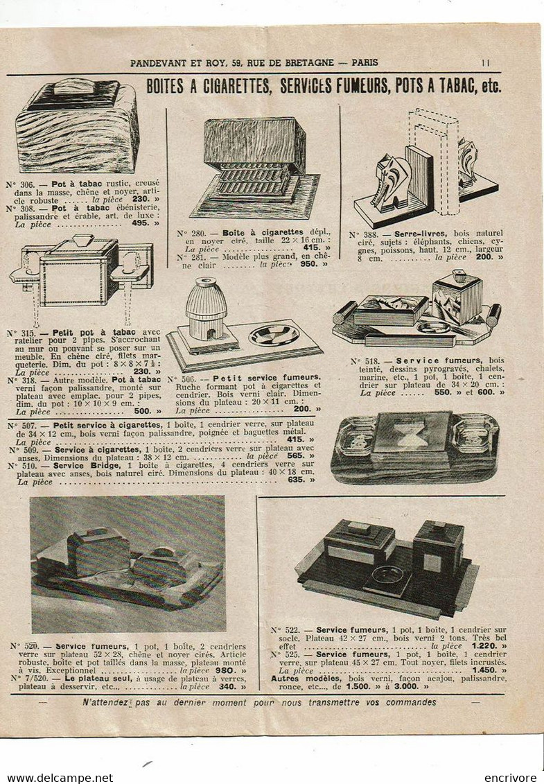 Catalogue PANDEVANT & ROY Majestic Articles Pour Fumeurs Pipe Briquet Fume Cigarettes étuis Cendriers 1946 N°84 - Reclame-artikelen