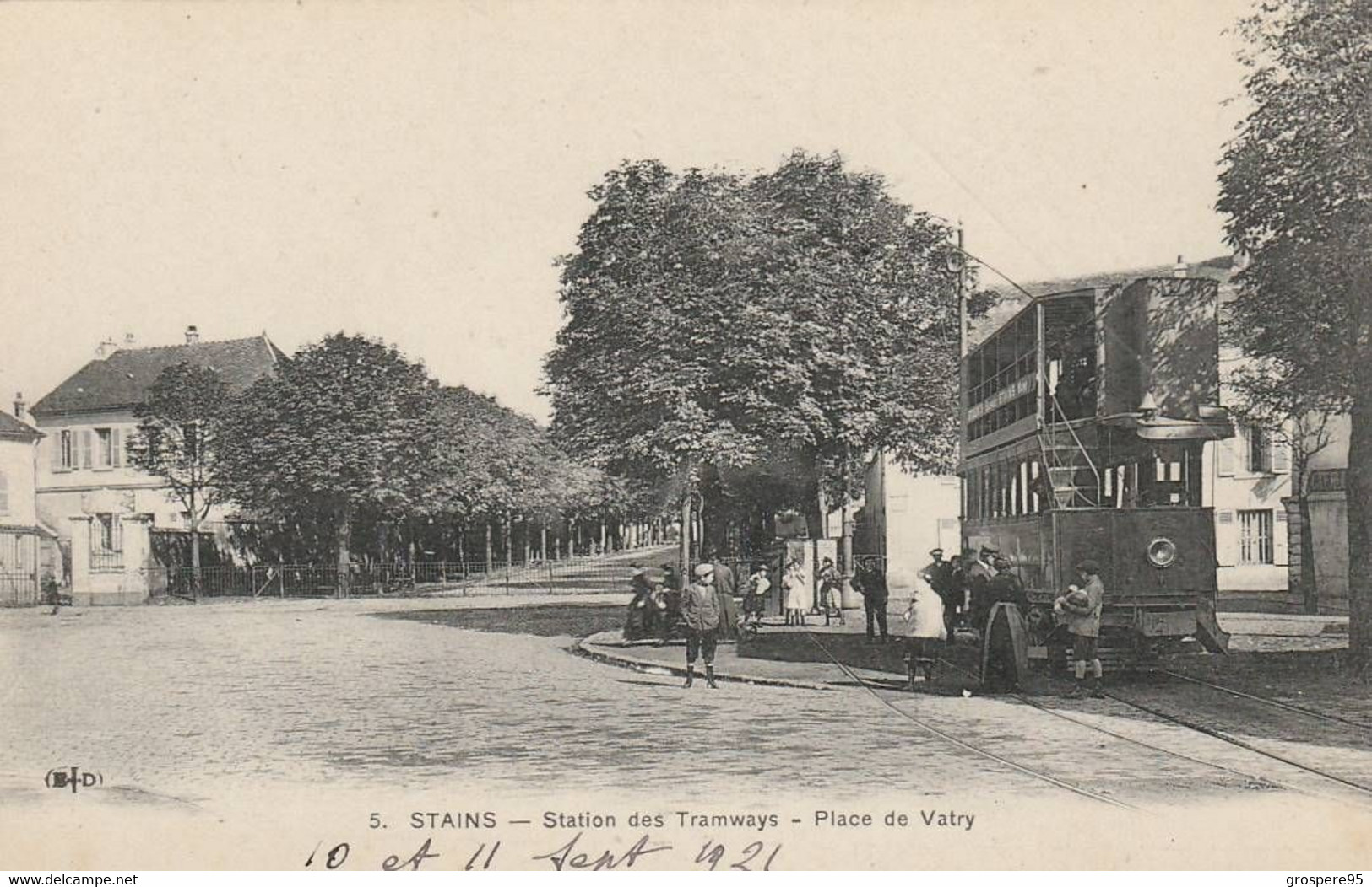STAINS PLACE VATRY STATION DES TRAMWAYS 1921 - Stains