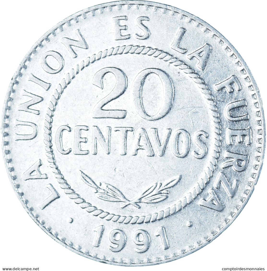 Monnaie, Bolivie, 20 Centavos, 1991 - Bolivie