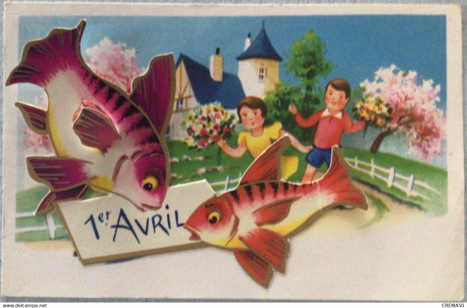 1er Avril. Cartes à Système IDA. Poisson, Enfants - 1er Avril - Poisson D'avril