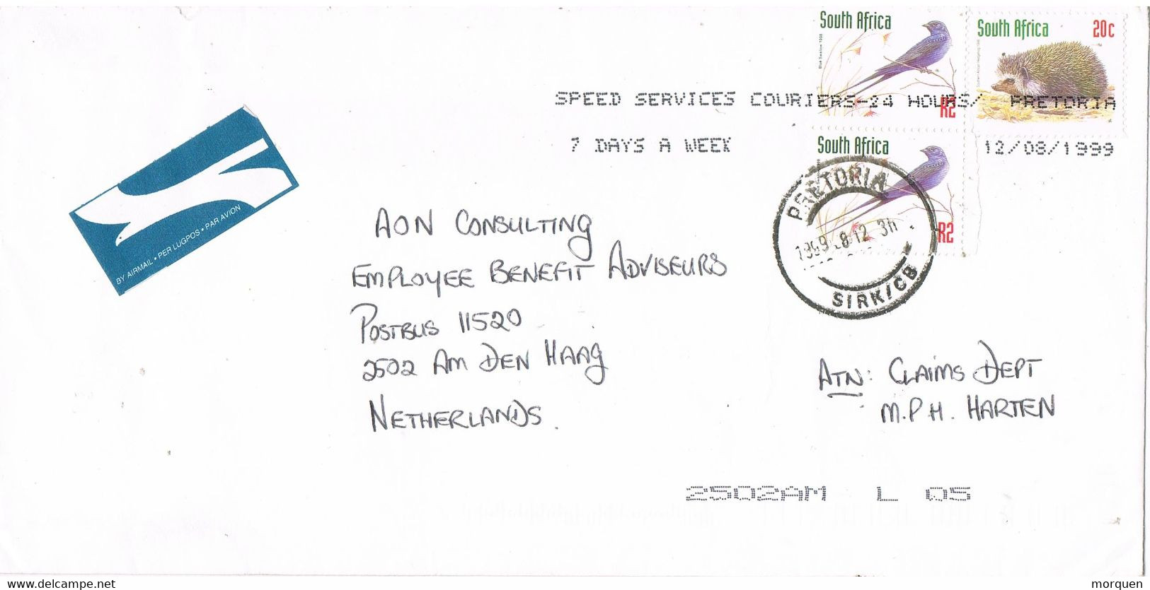 48271. Carta Aerea PRETORIA (South Africa) 1969 To Nederland - Briefe U. Dokumente