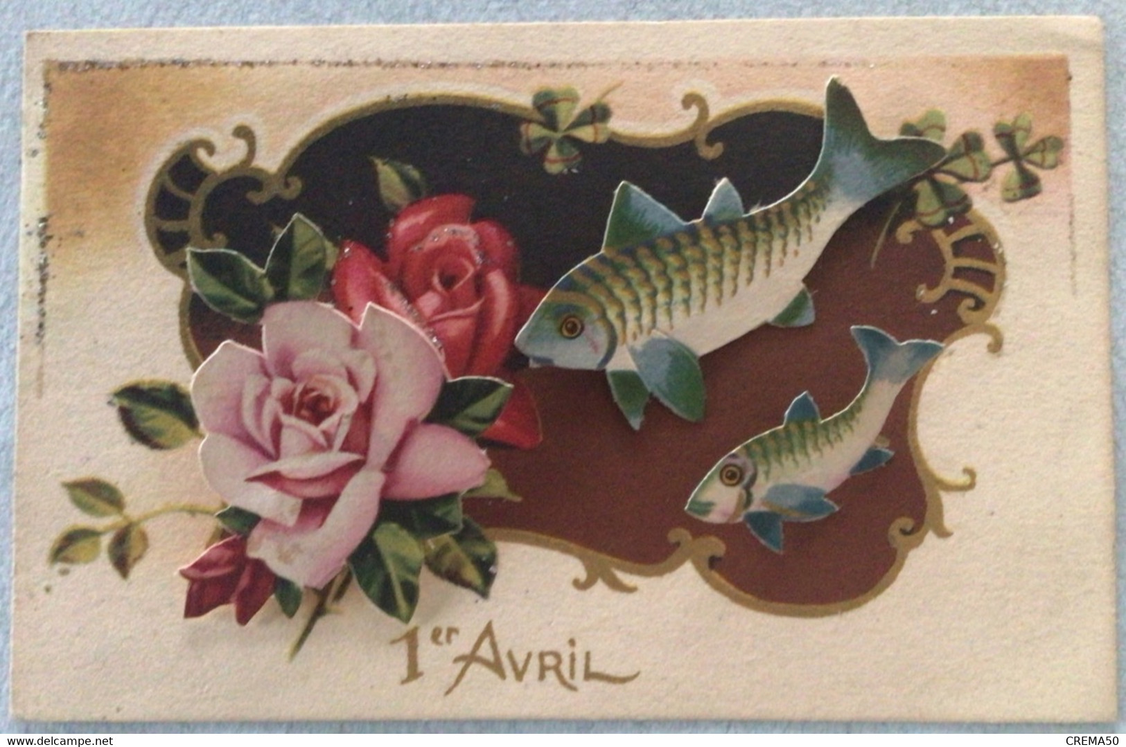 1er Avril. Cartes à Système IDA. Poisson, Rose - 1er Avril - Poisson D'avril