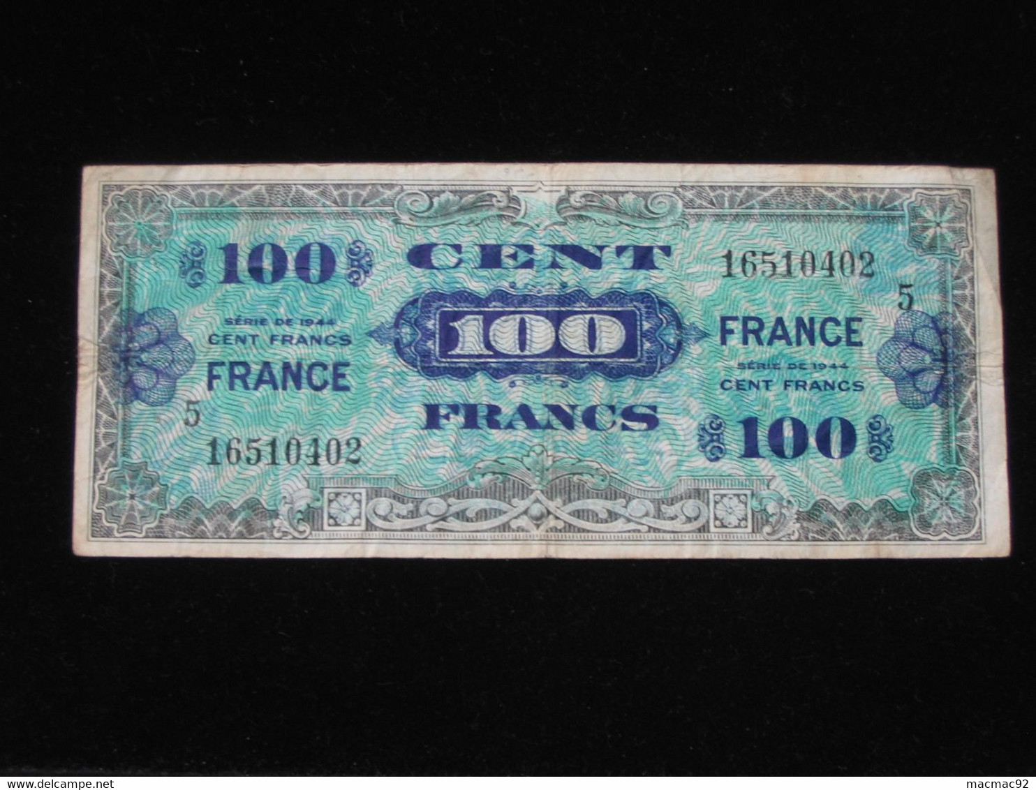 100 Francs - FRANCE - Série 5 - Billet Du Débarquement - Série De 1944 **** EN ACHAT IMMEDIAT ****. - 1945 Verso Frankreich