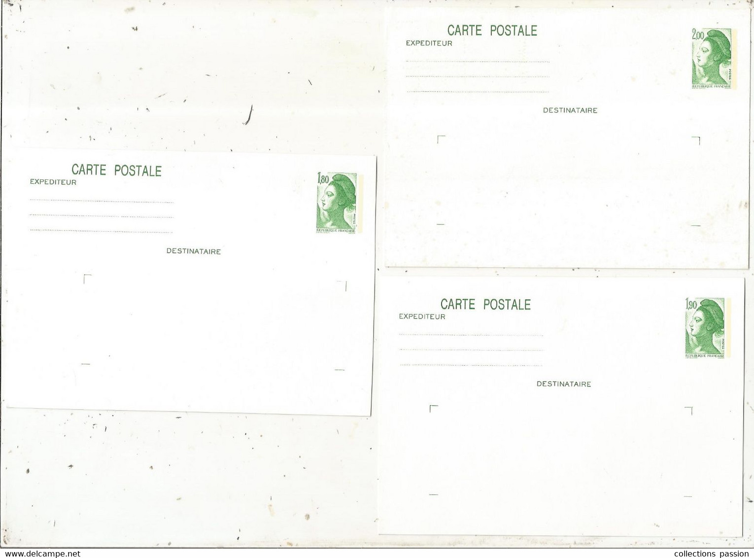 Entier Postal, Gandon,  1.80 -1.90- 2.00 Francs, Neuf ,  LOT DE 3 ENTIERS POSTAUX - Standaardomslagen En TSC (Voor 1995)