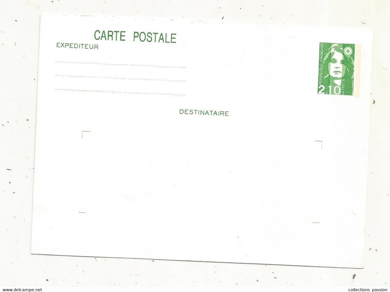 Entier Postal Sur Carte Postale, Briat-Jumelet ,2.10 Francs, Neuf - Standard- Und TSC-Briefe (vor 1995)
