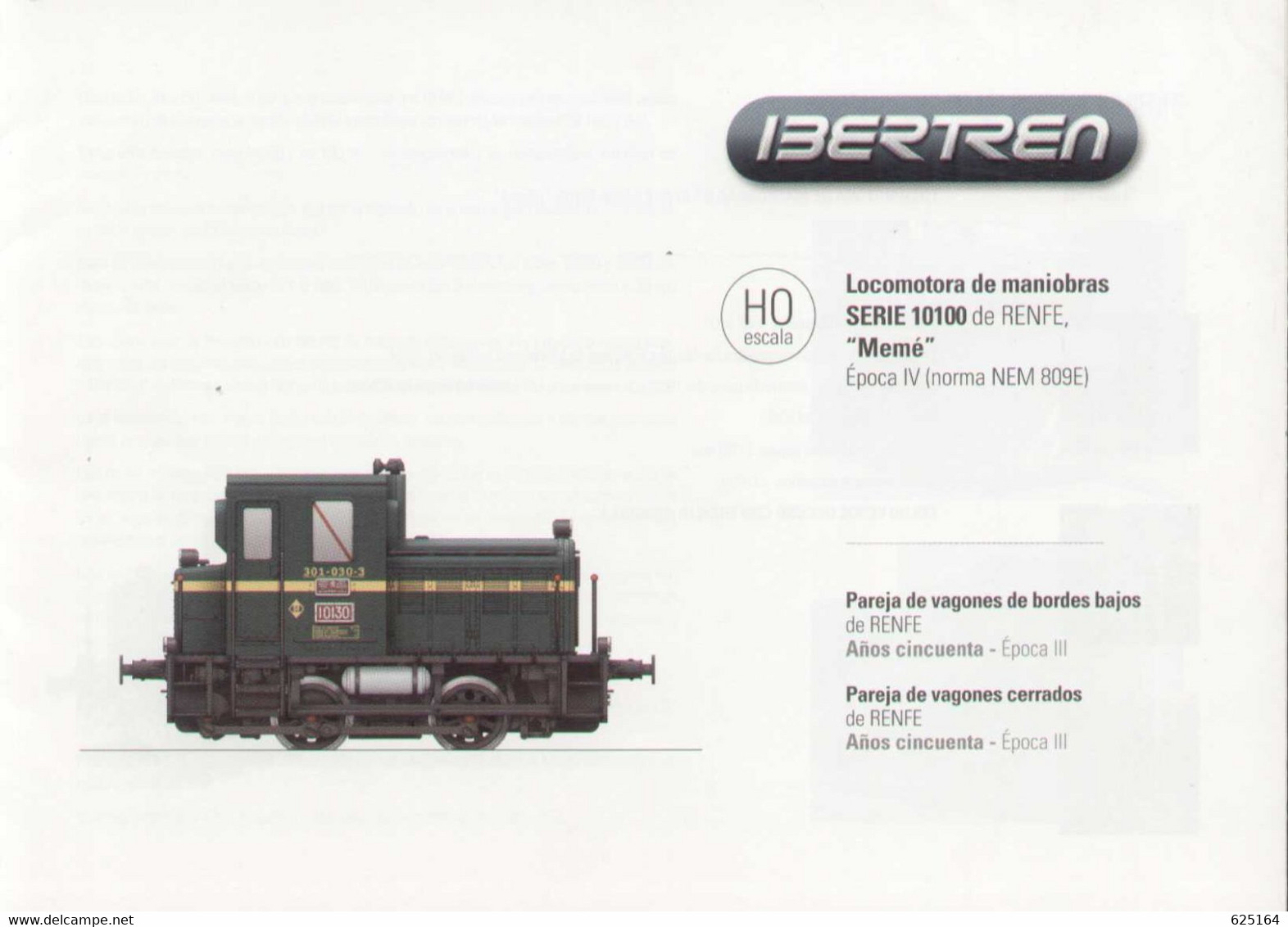 Catalogue IBERTREN 2007 Hoja De Información RENFE 10100 "Memé" HO -en Suédois - Non Classés