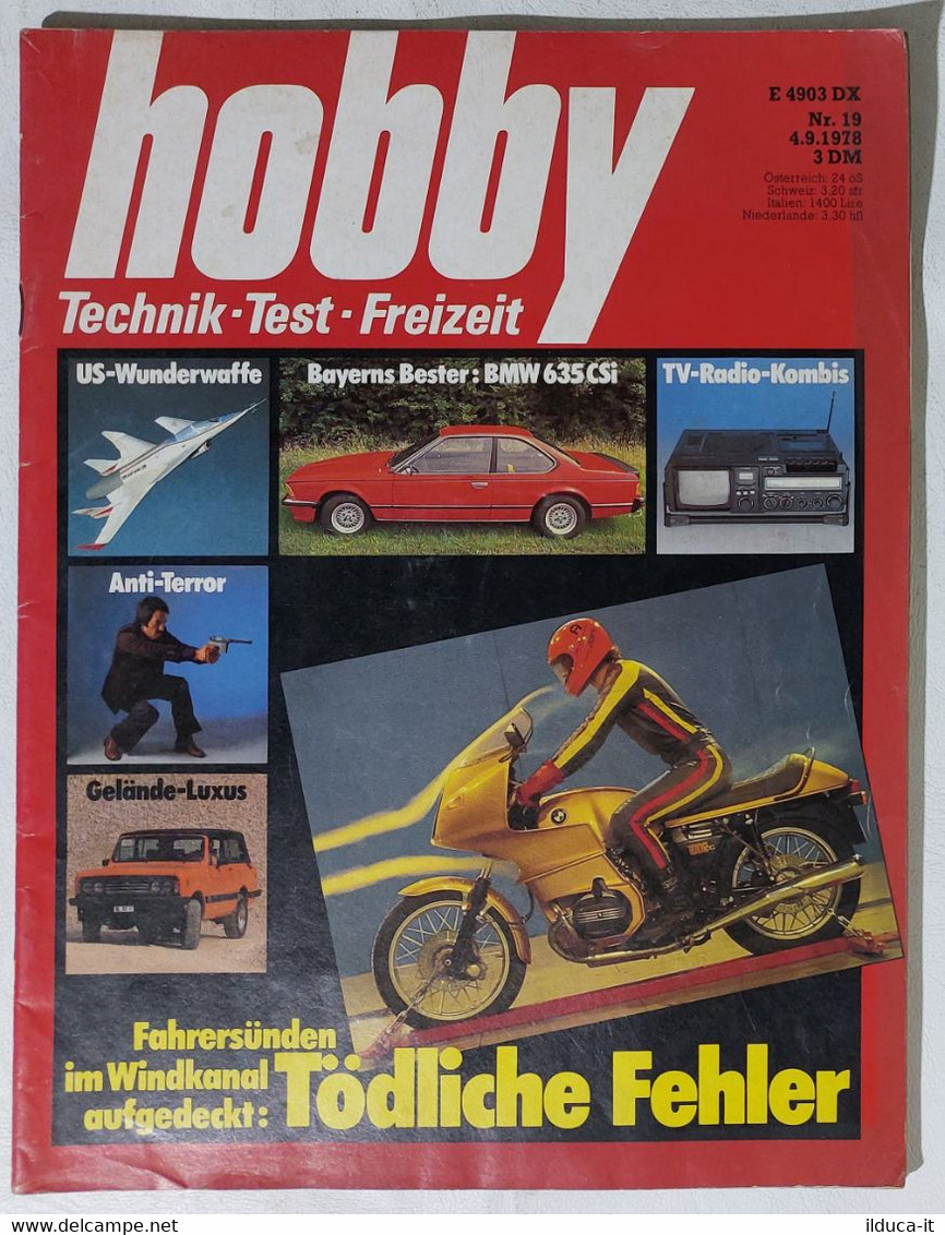 I110786 HOBBY 1978 N. 19 - BMW 635 Csi / US-Wunderwaffe / TV-Radio-Kombis - Hobby & Sammeln