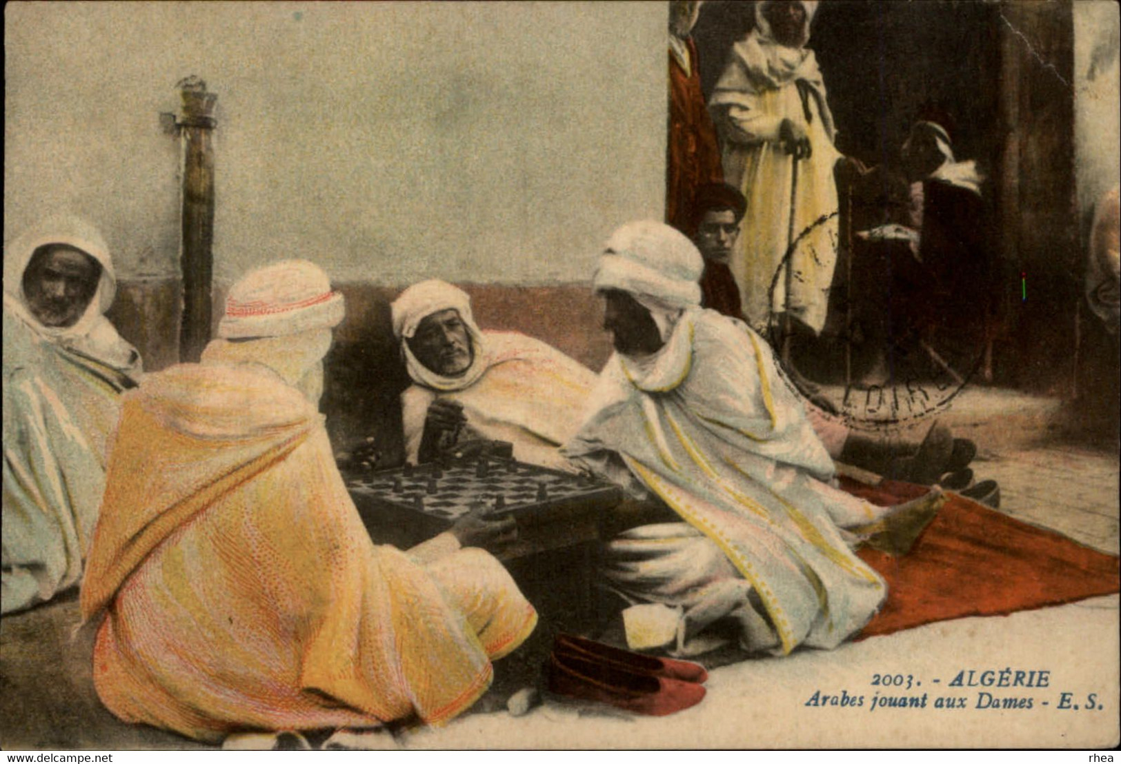 ALGERIE - Arabes Jouant Aux Dames, Jeu De Dames, Damier, Cachet Postes Navales B. N. 1916, Bateau Réquisitionné La Loire - Scènes & Types