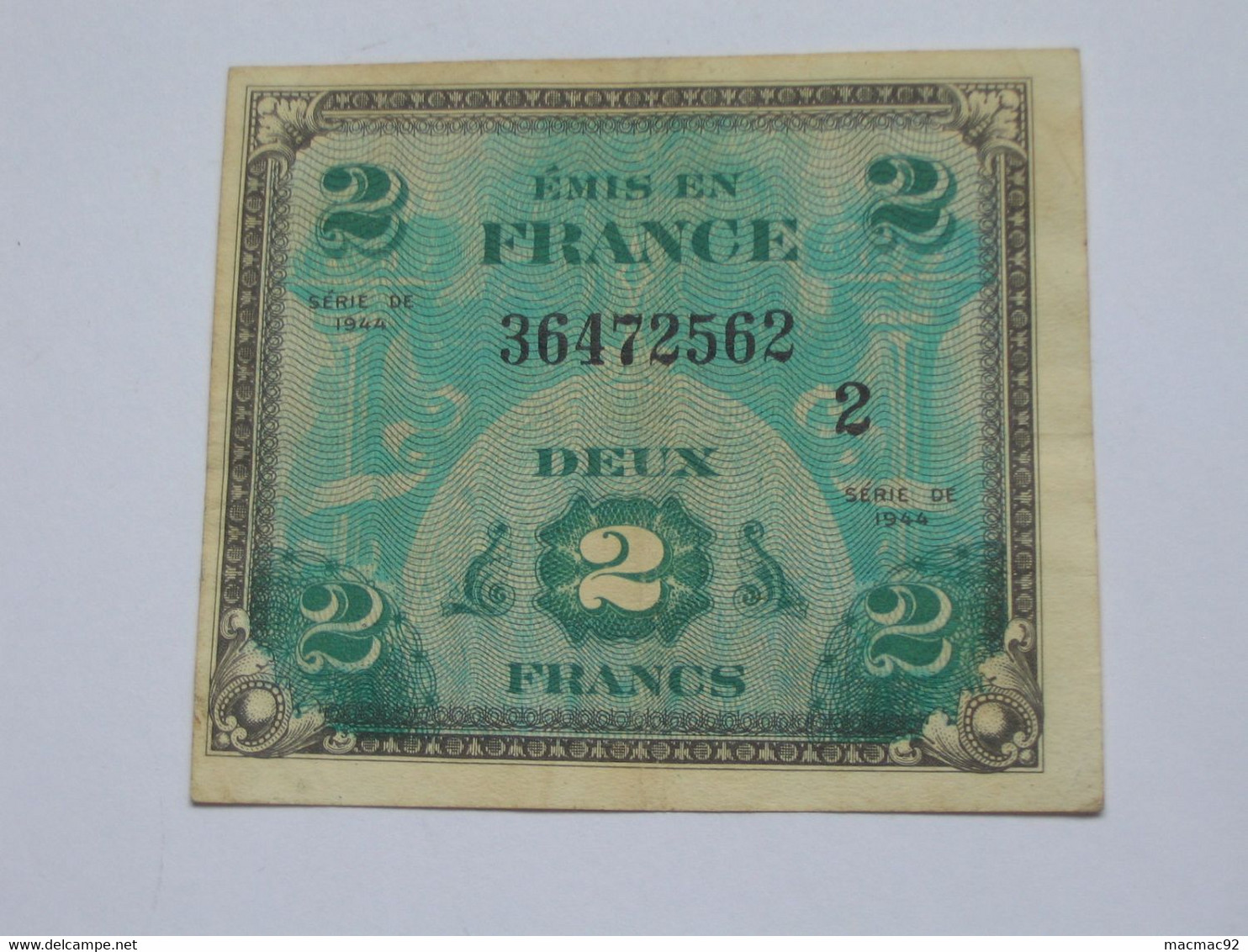 2 Francs - DRAPEAU FRANCE - Série 2 - Billet Du Débarquement - Série De 1944 **** EN ACHAT IMMEDIAT ****. - 1944 Vlag/Frankrijk