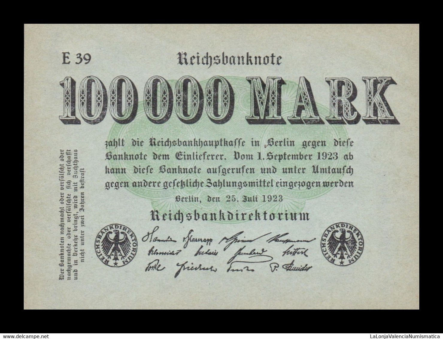Alemania Germany 100000 Mark 1923 Pick 91a SC- AUNC - 100.000 Mark