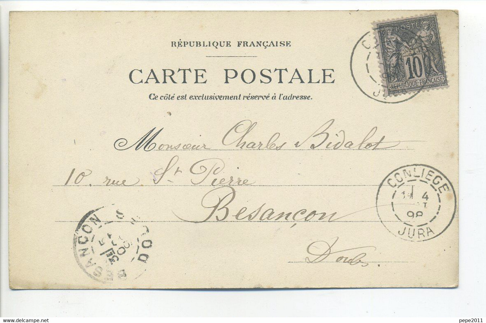 CPA Précurseur 1898 -  [39] Jura - Lons Le Saunier - La Rue Du Commerce - Lons Le Saunier