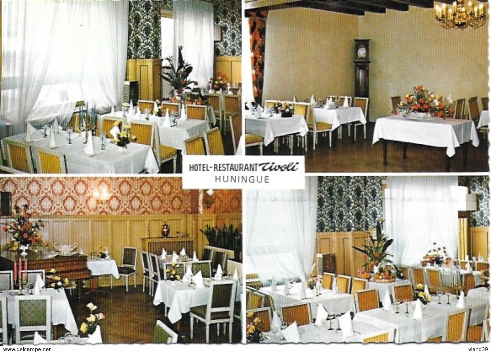 Huningue. -  Hôtel Restaurant "Tivoli", Salles à Manger  ;  M. Et Mme A. Schneider. -  Non écrite - Huningue