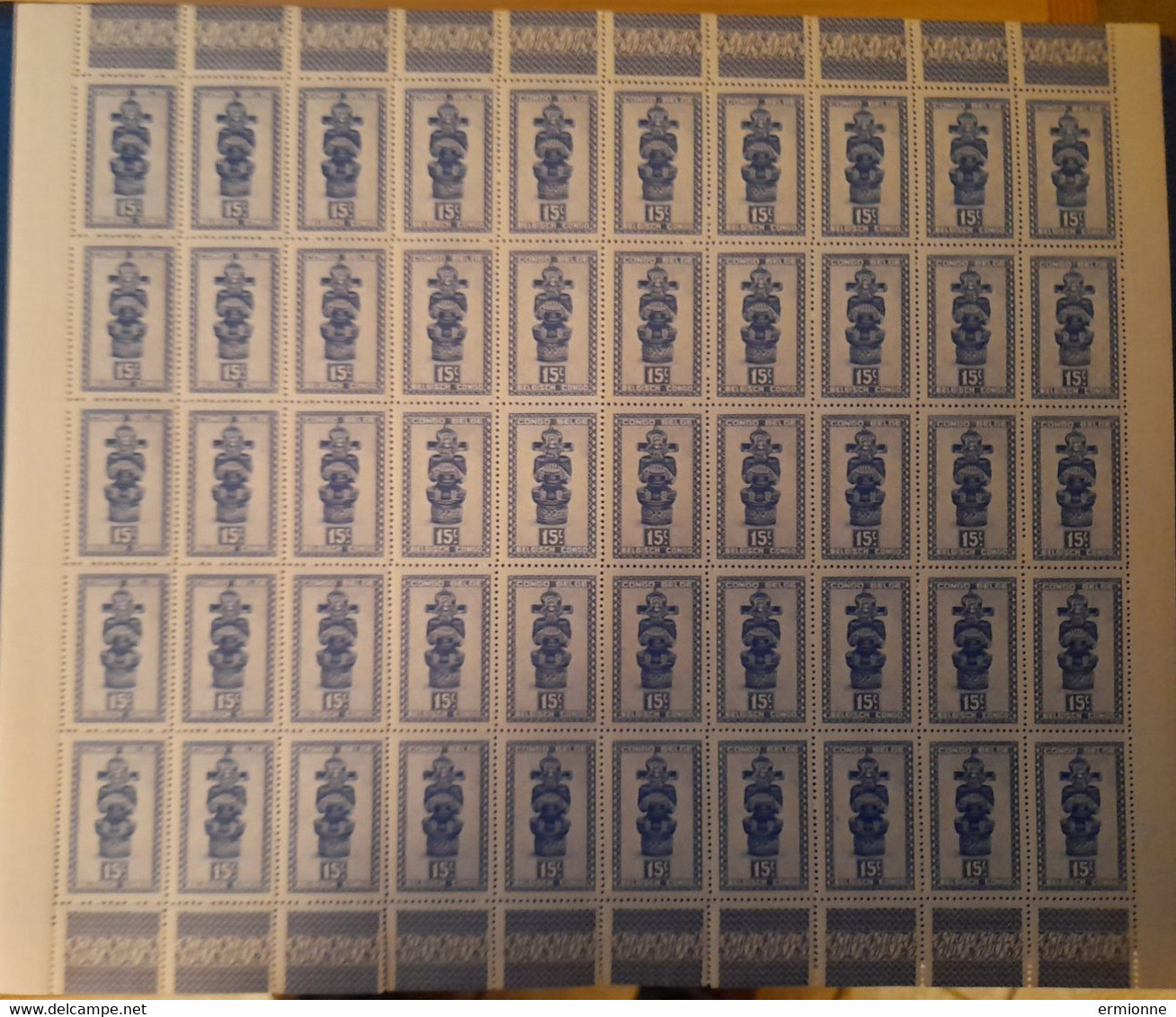 Timbres Congo Belge 1947 Artisanat Et Masques - Full Sheets