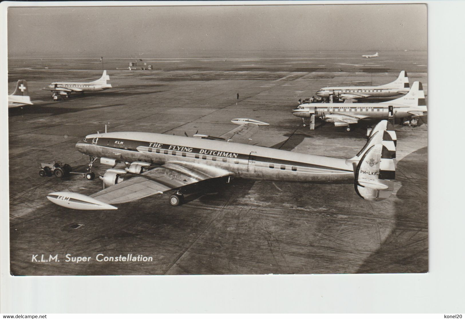 Vintage Rppc KLM K.L.M Royal Dutch Airlines Lockheed Constellation & Convair @ Schiphol Amsterdam Airport - 1919-1938: Entre Guerres