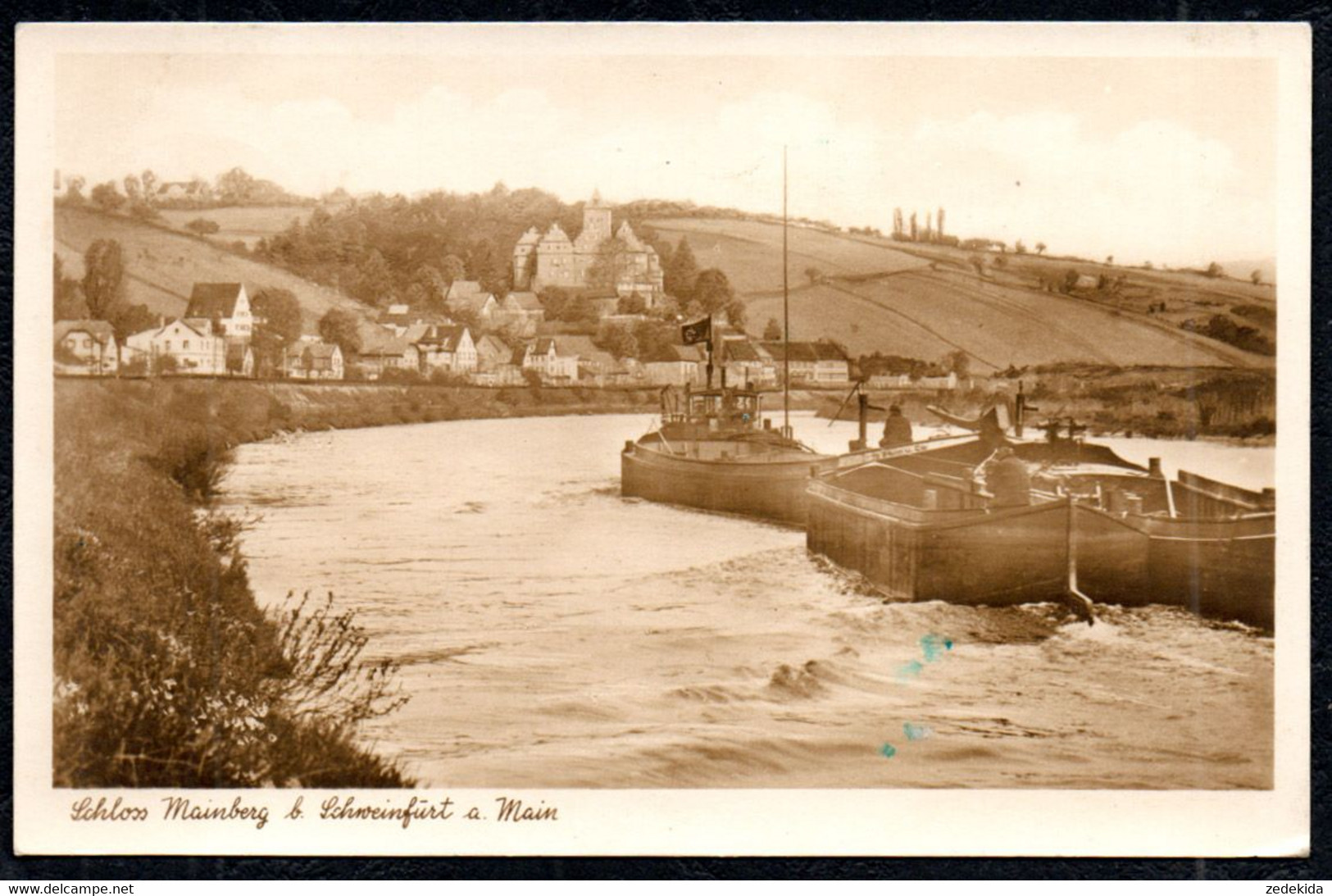 D2986 - Schlepper Schleppkahn - Schweinfurt Schloß Mainberg Mainschifffahrt - Straub & Fischer - Remorqueurs