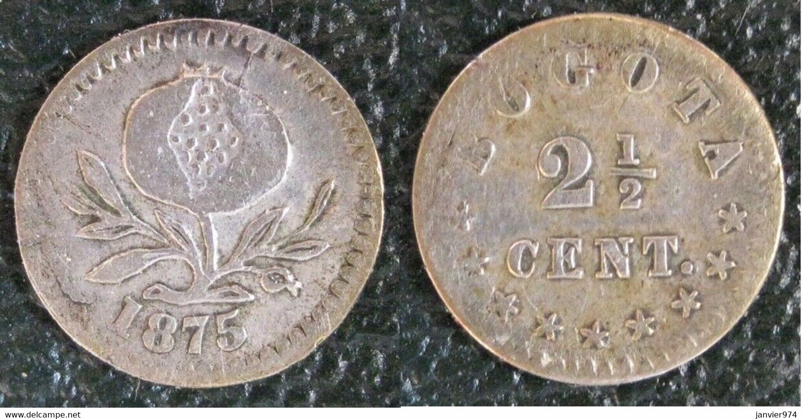 Colombie 2 1/2 Centavos 1875 Bogota, En Argent, KM # 169, Date Rare - Colombia