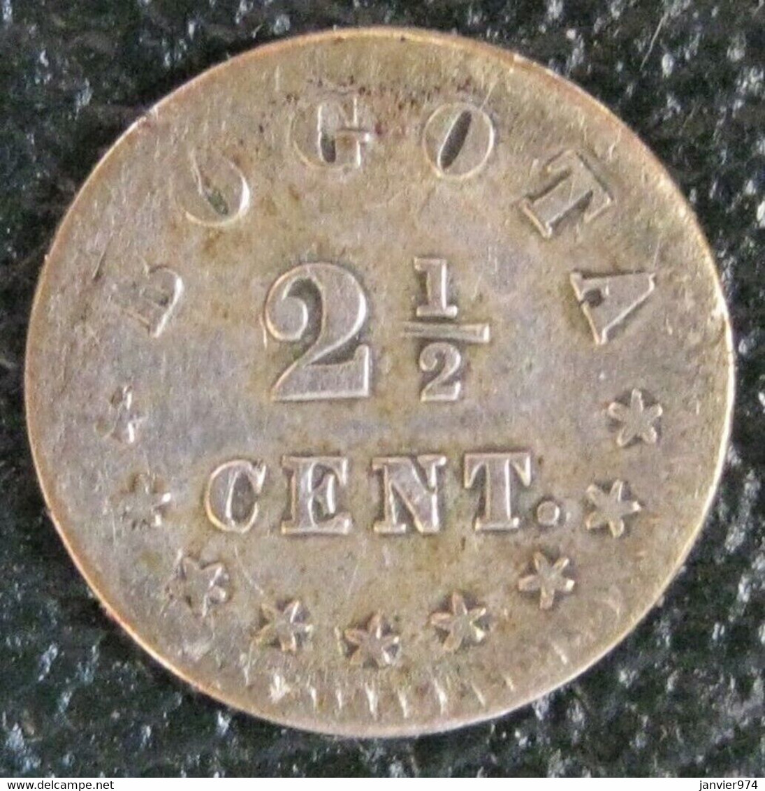 Colombie 2 1/2 Centavos 1875 Bogota, En Argent, KM # 169, Date Rare - Colombie