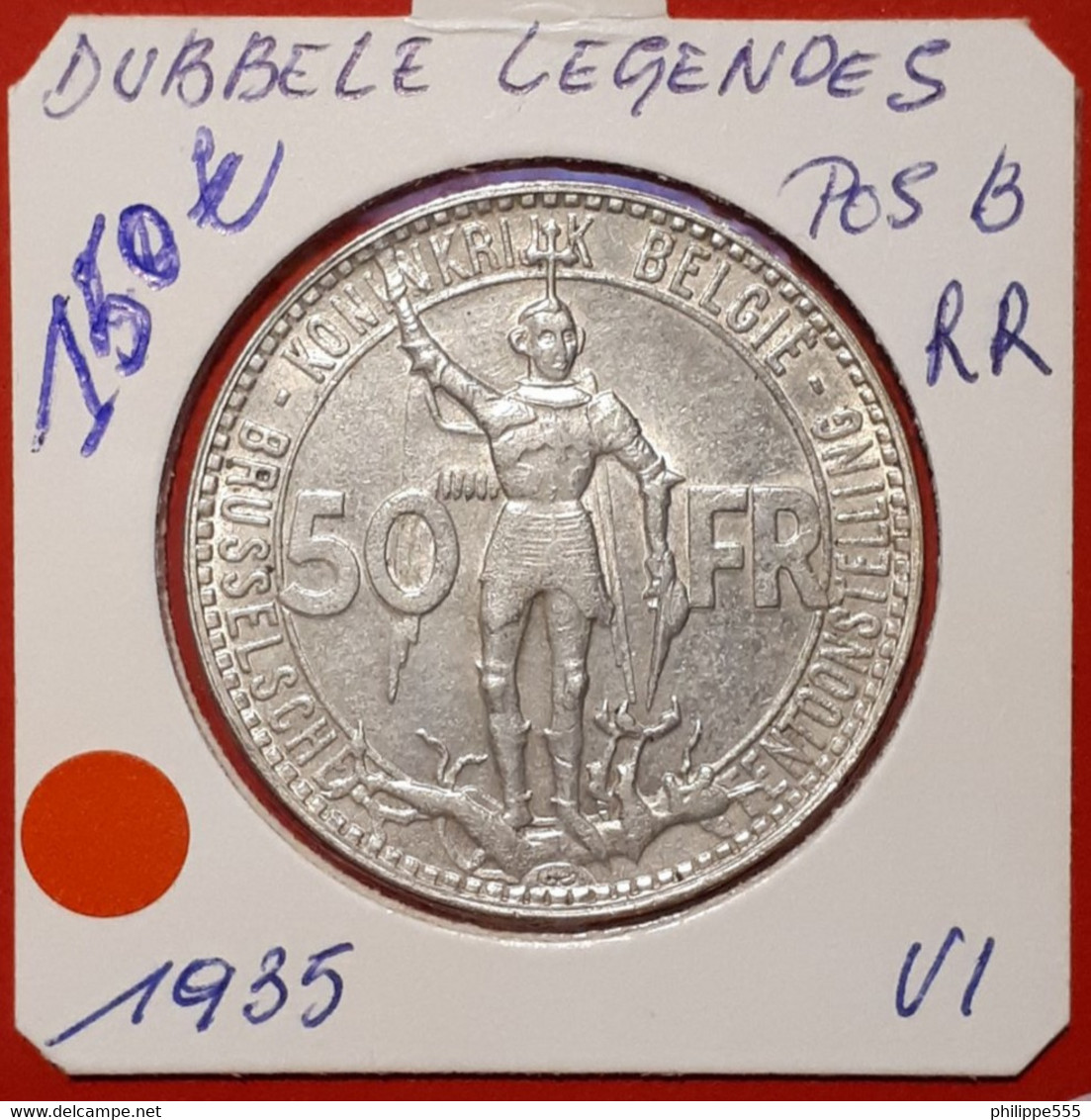 50 Frank 1935 Vlaams Met Dubbele Legende - Pos B - 50 Francs