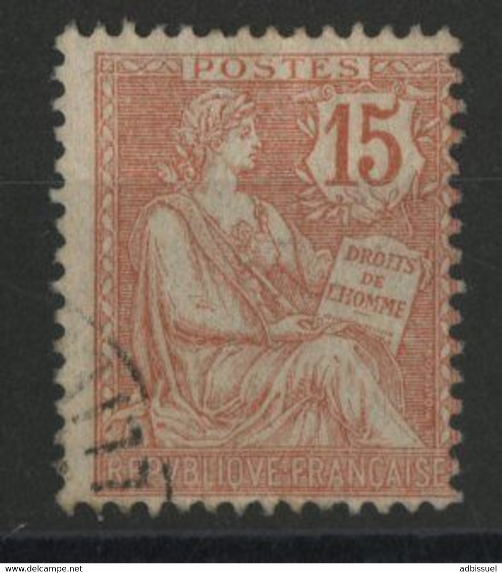 N° 125a Queue Du 5 Touchant Le Cadre Cote 45 € Mouchon 15 Ct Vermillon, Variété Totalement Dégagée. - Used Stamps