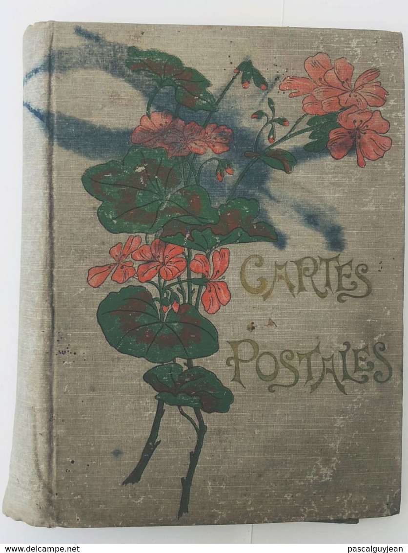 ALBUM ANCIEN POUR CARTES POSTALES ANCIENNES DECOR FLEURS - Unclassified