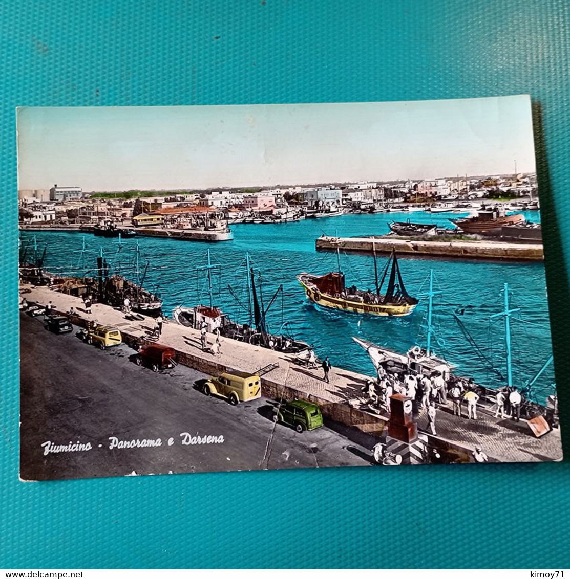 Cartolina Fiumicino - Panorama E Darsena. Viaggiata - Fiumicino