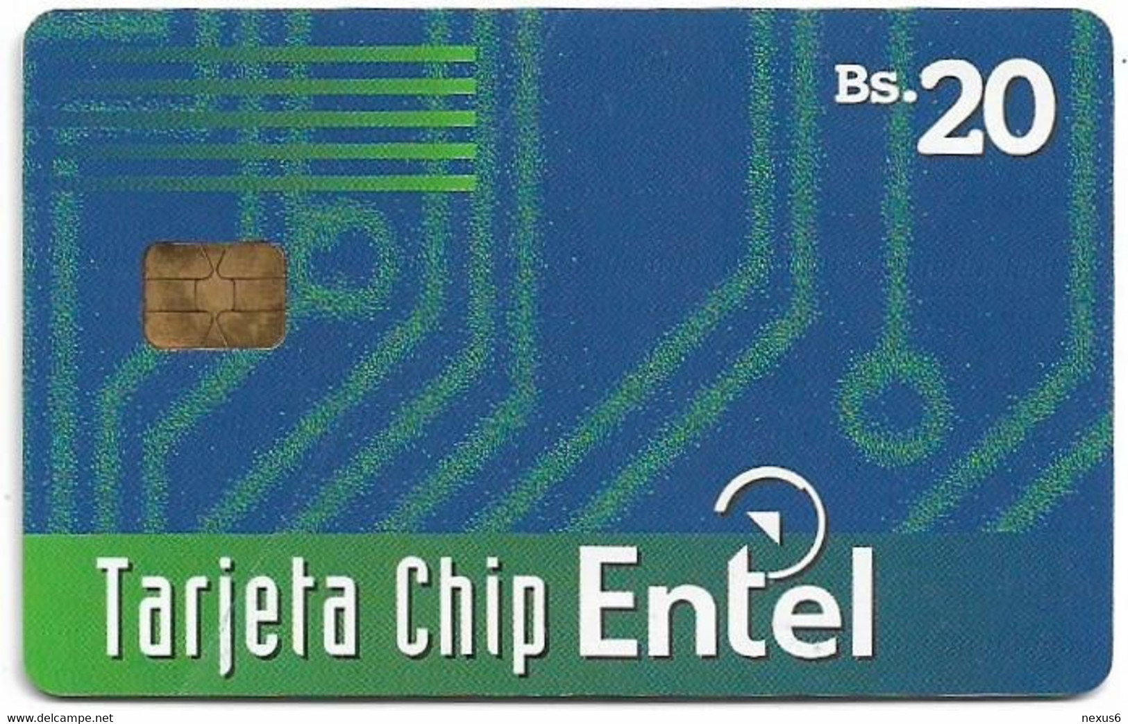Bolivia - Entel (Chip) - Azul Y Multicolor, 2000, 20Bs, 75.000ex, Used - Bolivie
