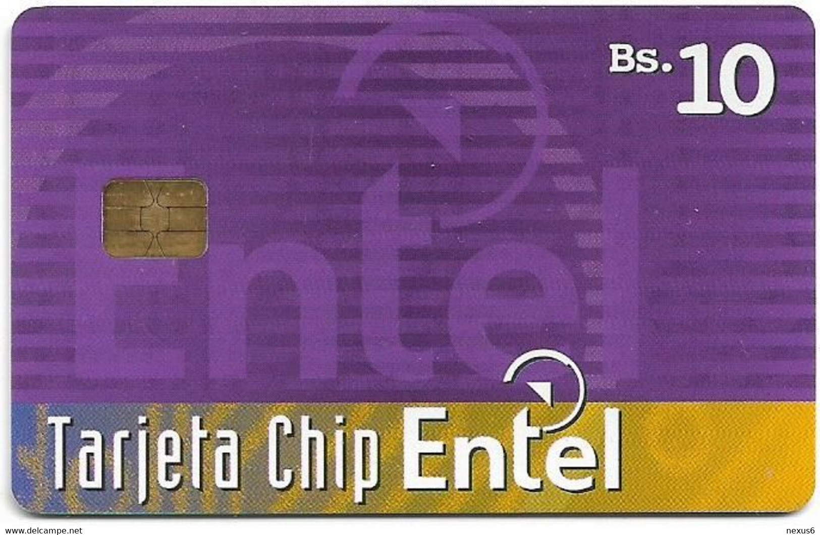 Bolivia - Entel (Chip) - Lila Y Multicolor, 2000, 10Bs, 100.000ex, Used - Bolivie