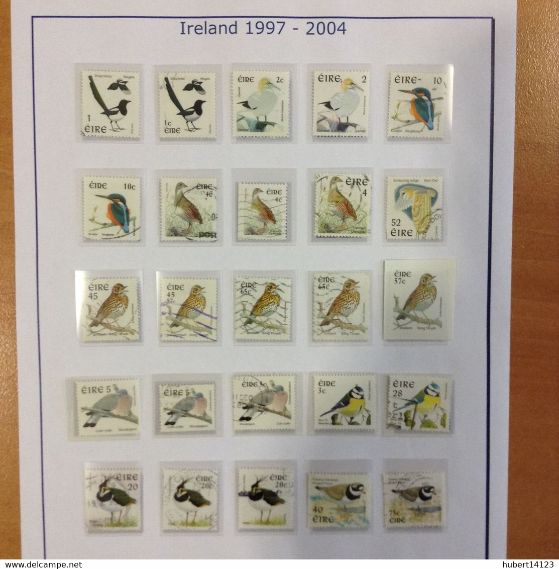 Irlande Lot De 72 Timbres Différents (dentelure, Valeur Faciale) Oiseaux De 1997 à 2004 - Used Stamps