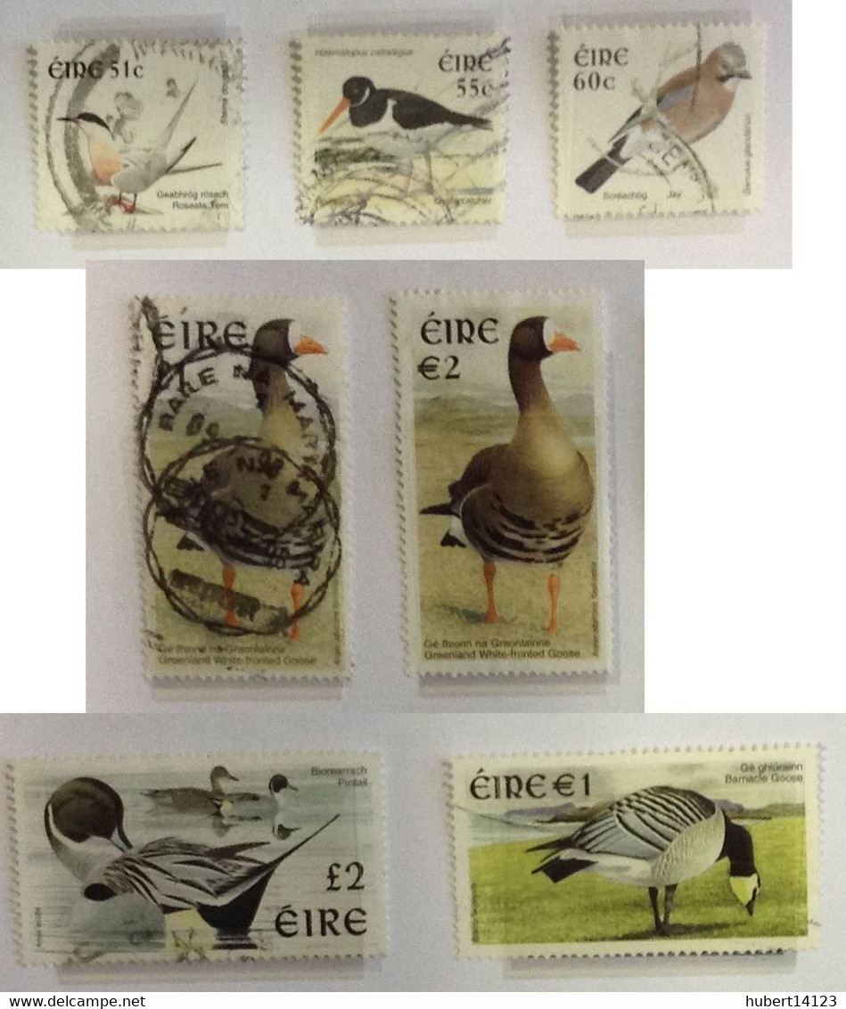 Irlande Lot De 72 Timbres Différents (dentelure, Valeur Faciale) Oiseaux De 1997 à 2004 - Used Stamps