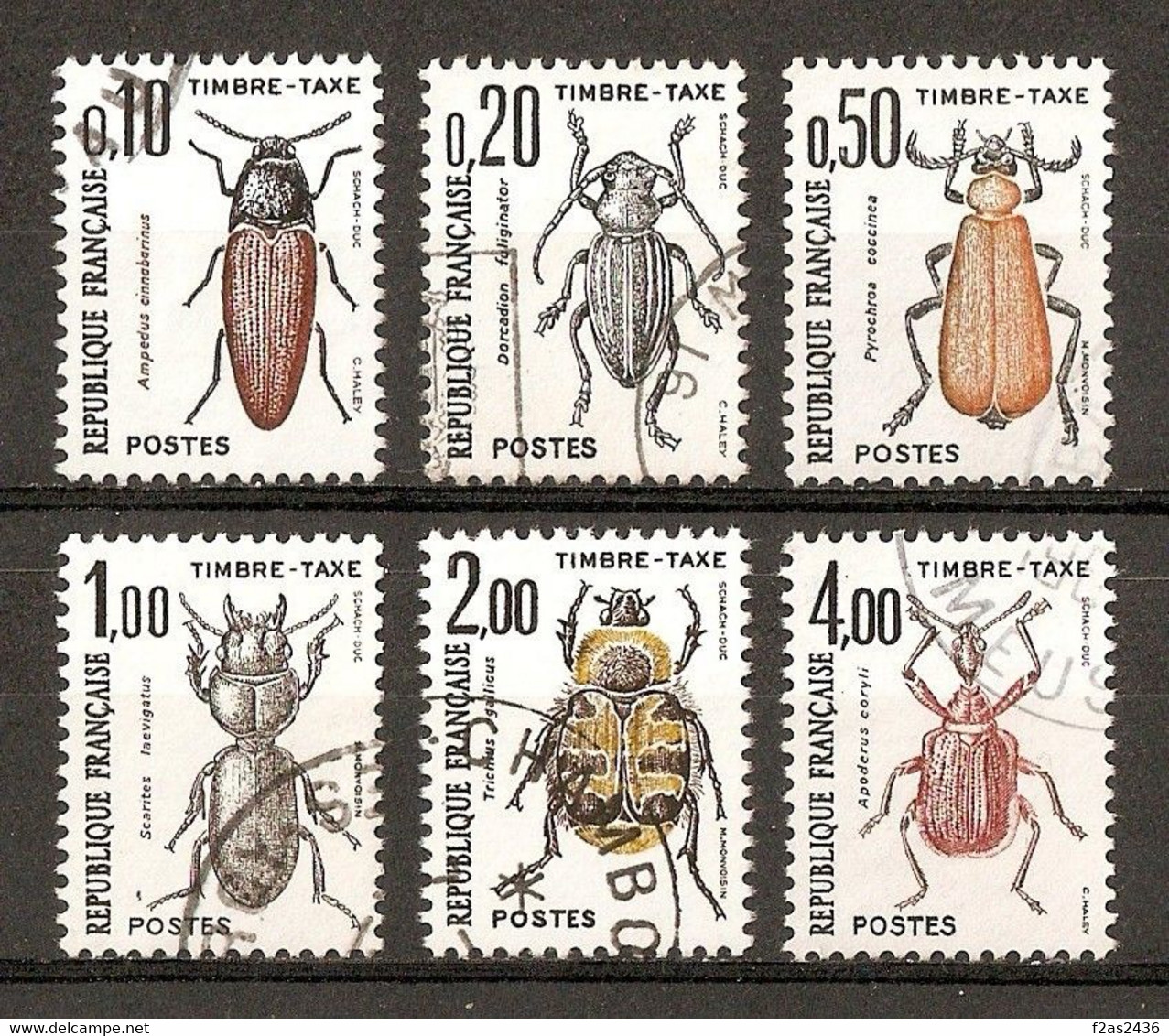 1982 Taxe - Insectes - Coléoptères (I) YT 103-08 - 1960-.... Oblitérés