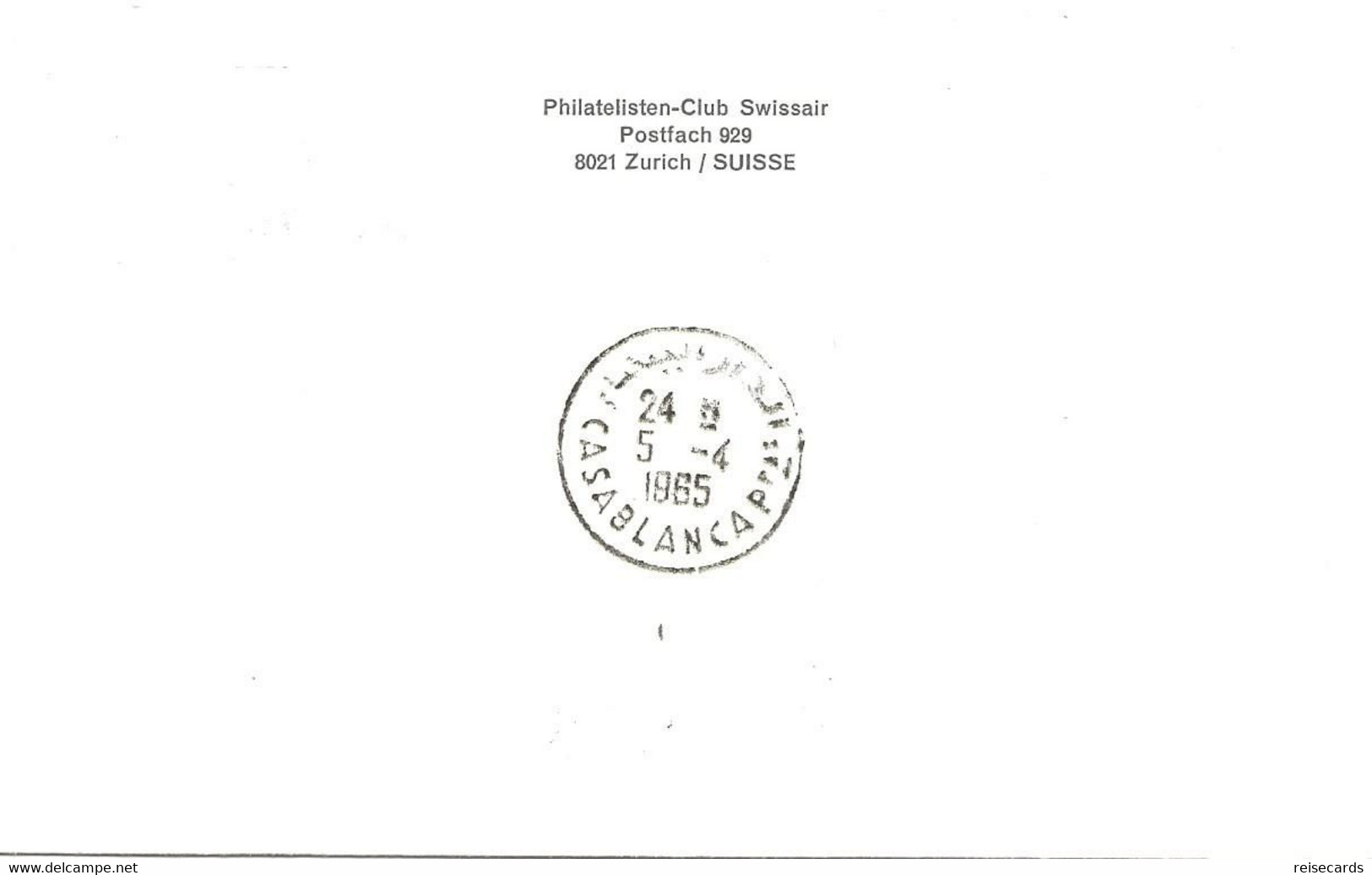 Liechtenstein: 1965 Swissair Air Mail Brief Zürich - Casablanca - Covers & Documents