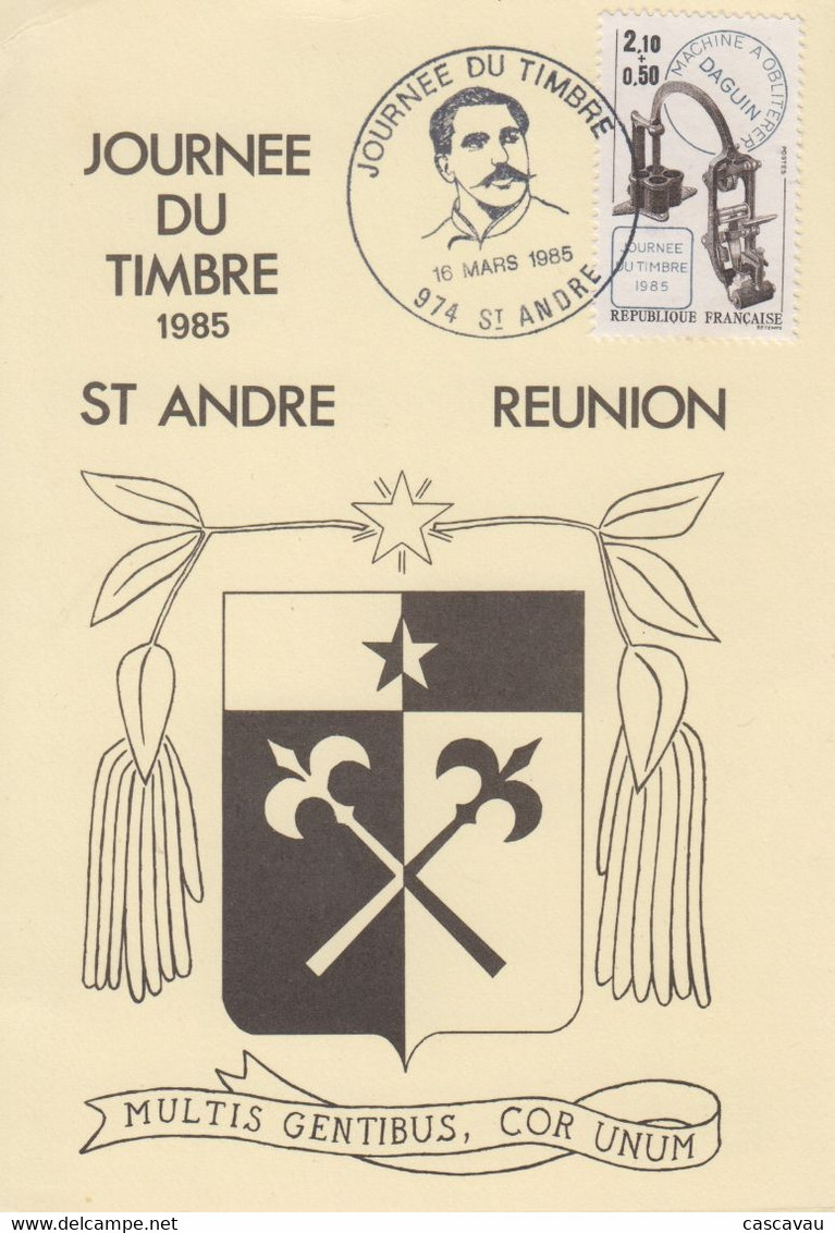 Carte  Locale   1er  Jour   REUNION   Journée  Du  Timbre    SAINT  ANDRE    1985 - Sonstige & Ohne Zuordnung