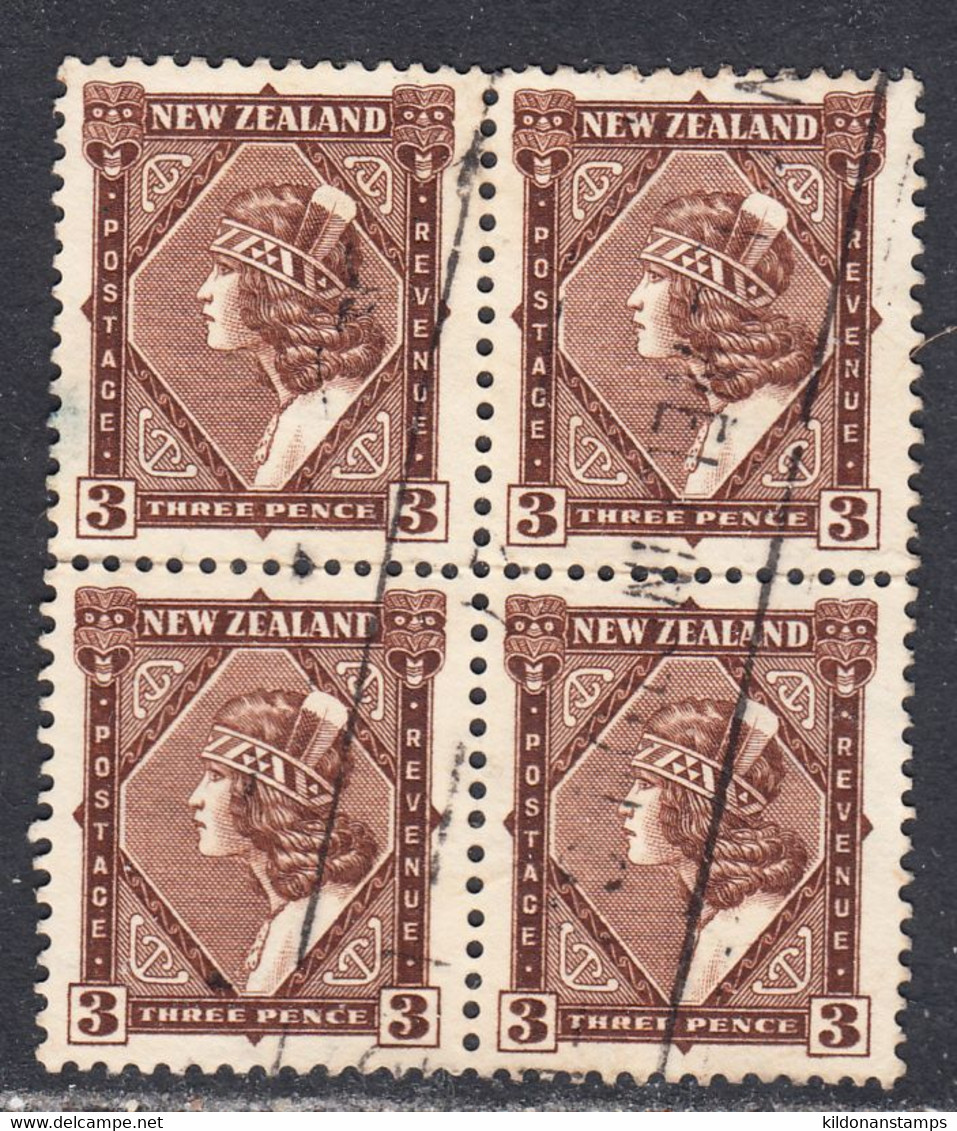 New Zealand 1933-36 Cancelled, Block Of 4, Sc# ,SG 561 - Usados