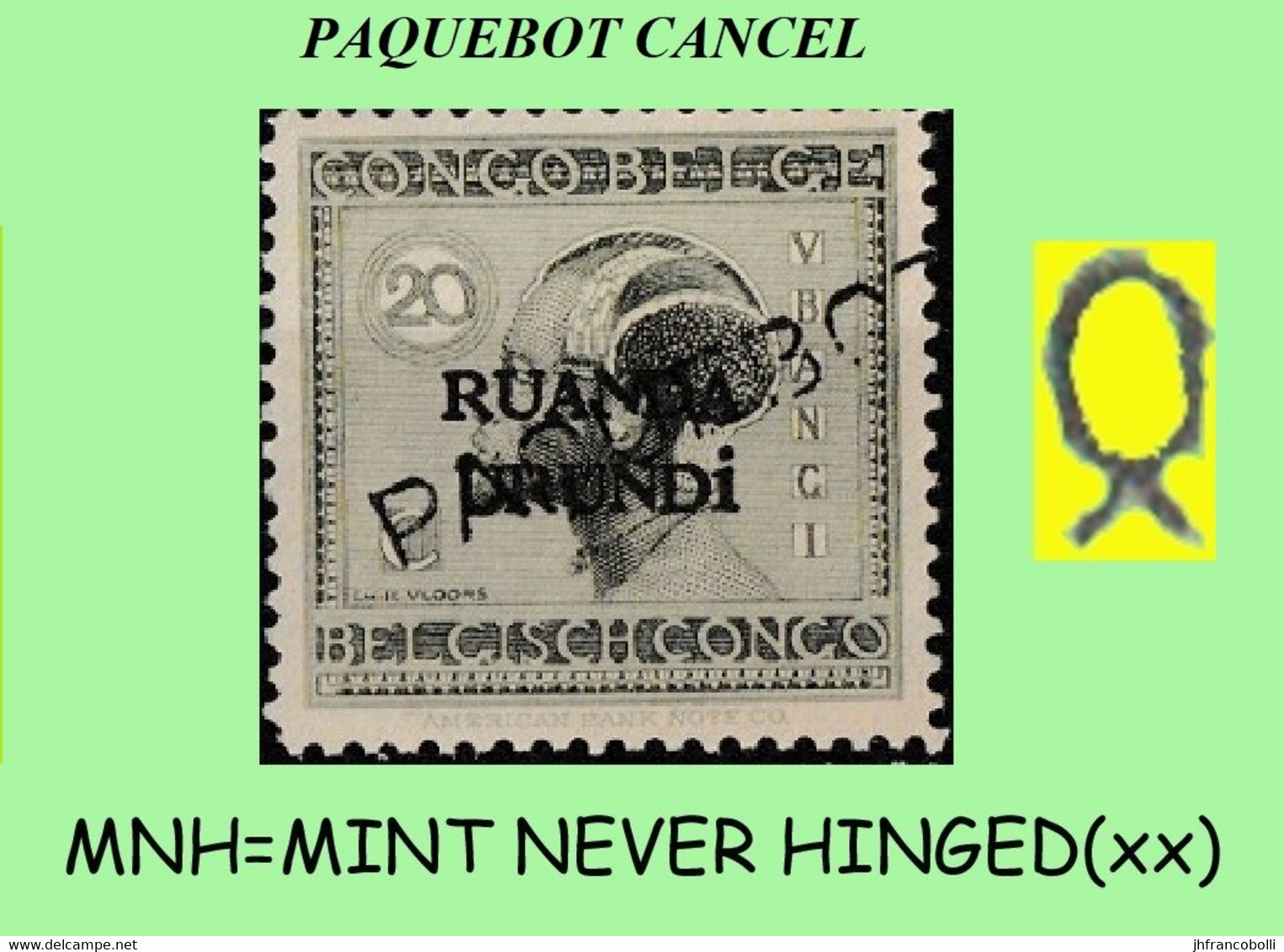 1924 ** RUANDA-URUNDI RU / MNH 053 PAQUEBOT ( Singular ) VLOORS ( X 1 Stamp ) ORIGINAL GUM - Ungebraucht