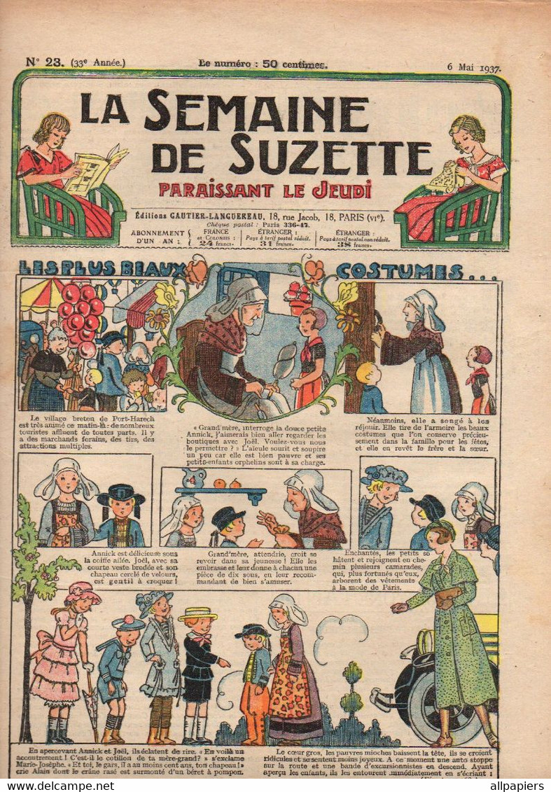 La Semaine De Suzette N°23 Les Plus Beaux Costumes - Voulez-vous Connaître Le Carnaval D'été - Coiffures De Communiantes - La Semaine De Suzette