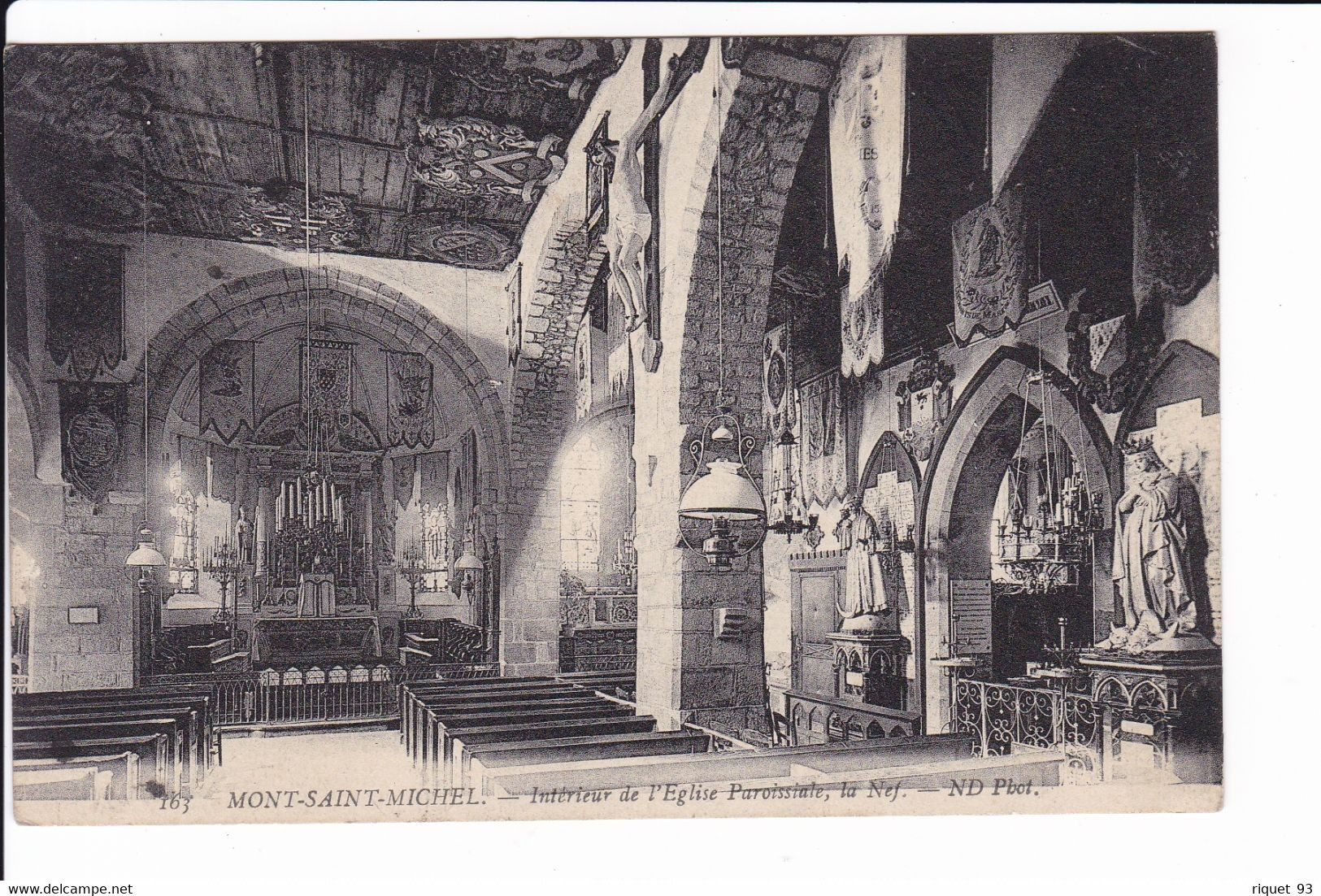 163 -  MONT SAINT-MICHEL - Intérieur De L'Eglise Paroissiale, La Nef - Le Mont Saint Michel