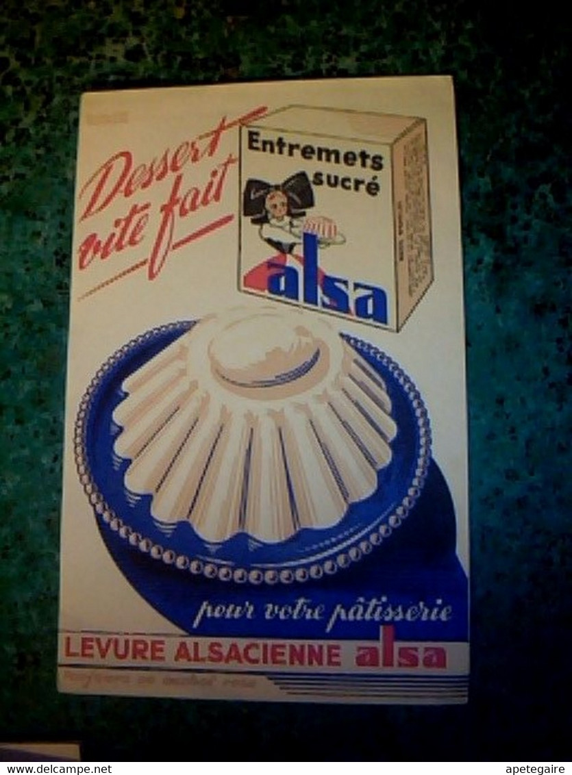 Vieux Papier Buvard Entremets Sucrè  Alsa F Buvard EFGE  Valencienne - G