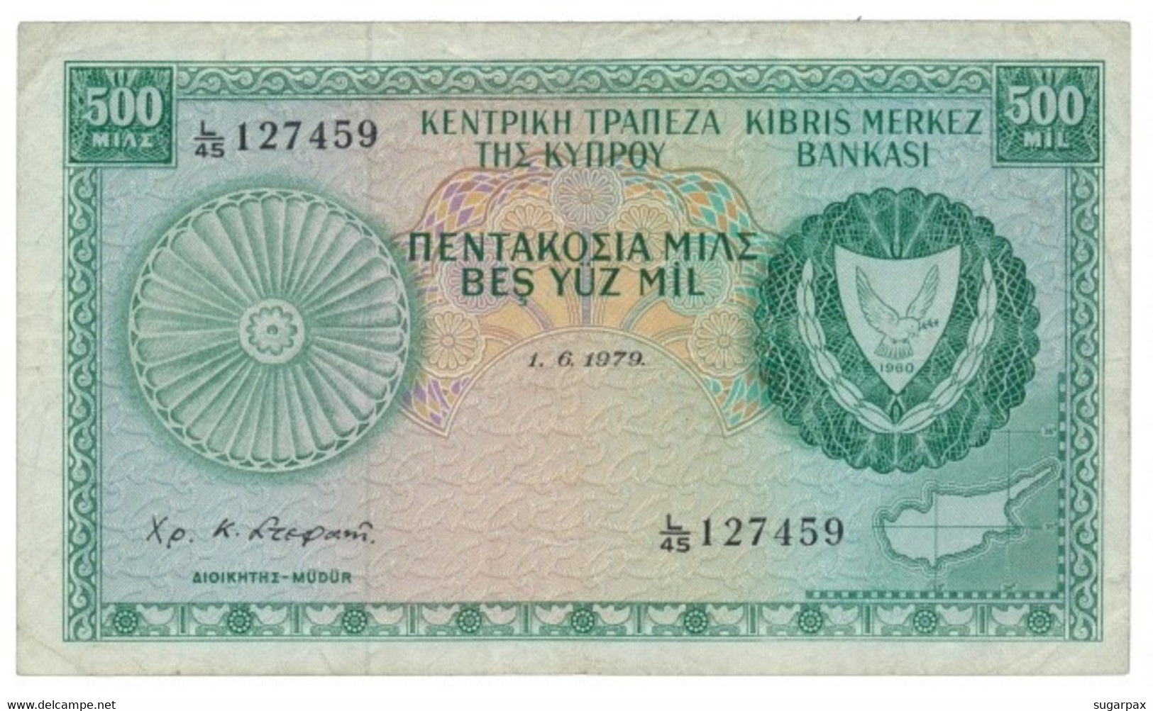 Cyprus - 500 Mils - 1.6.1979 - P 42.c - Serie L/45 - Cyprus